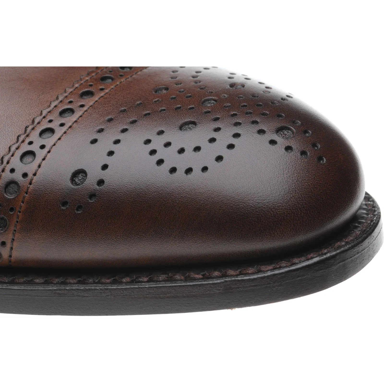 Herring Lambeth mens semi-brogues in mahogany calf - Image 5