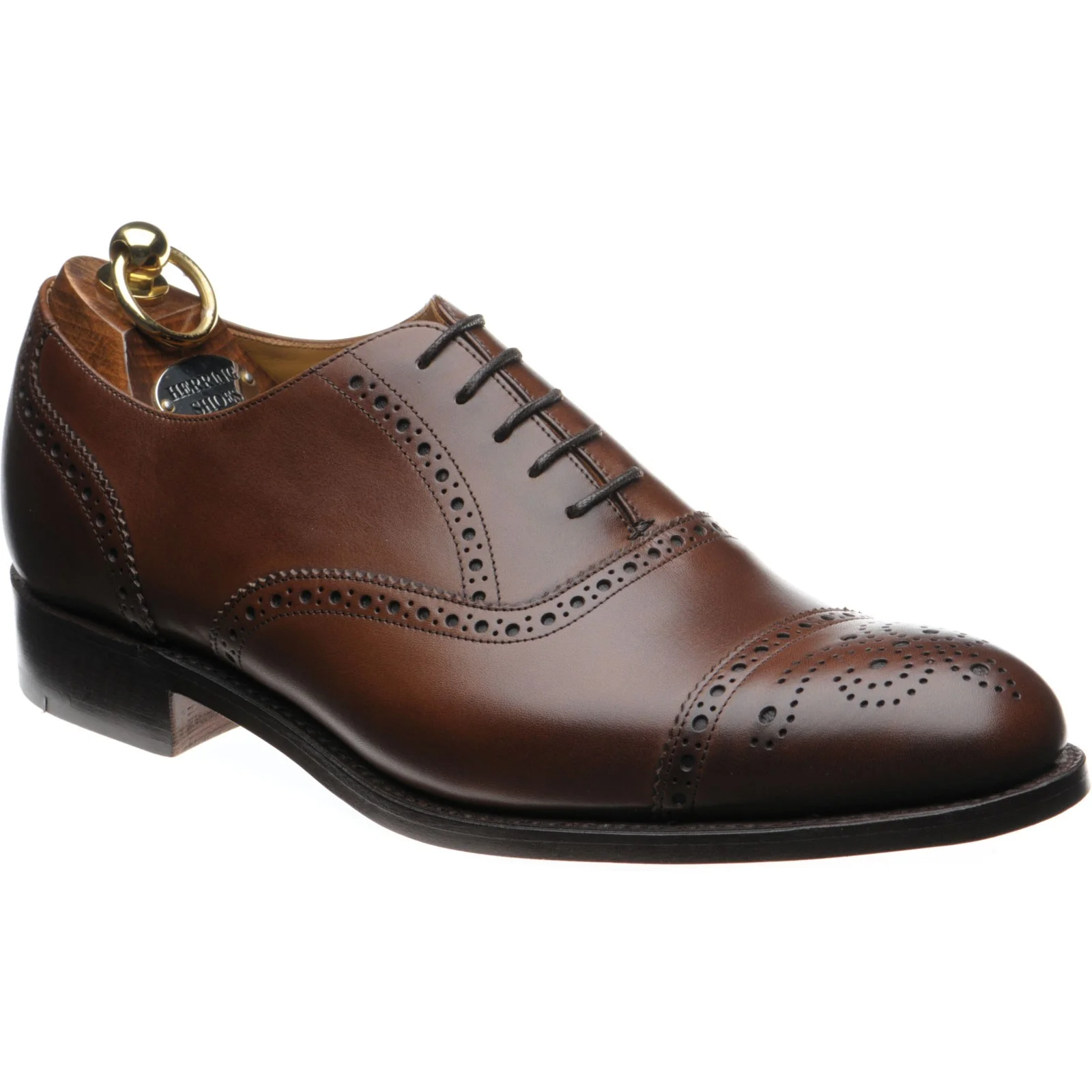 Herring Lambeth mens semi-brogues in mahogany calf (second)