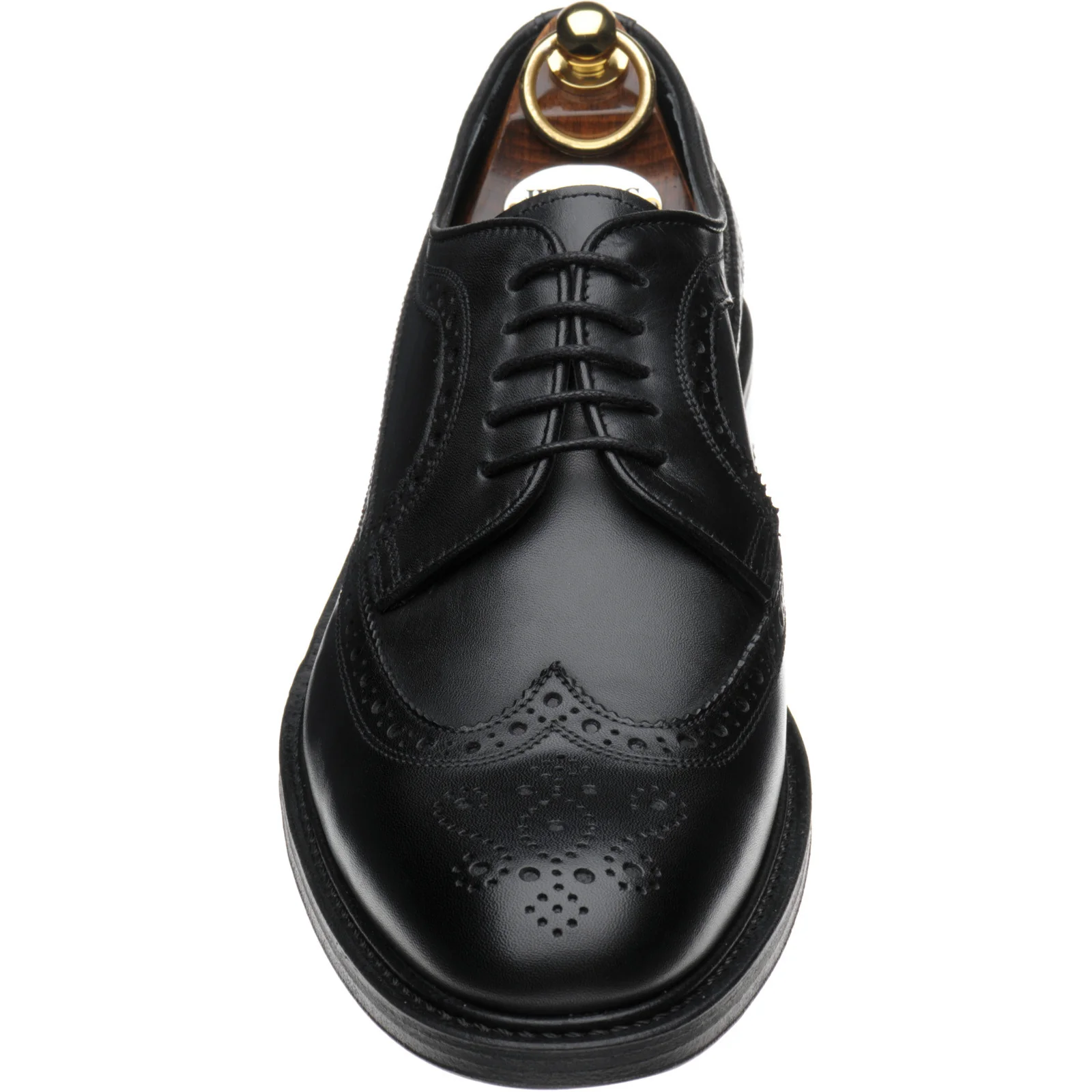 Herring Lancaster mens brogues in black calf - Image 2