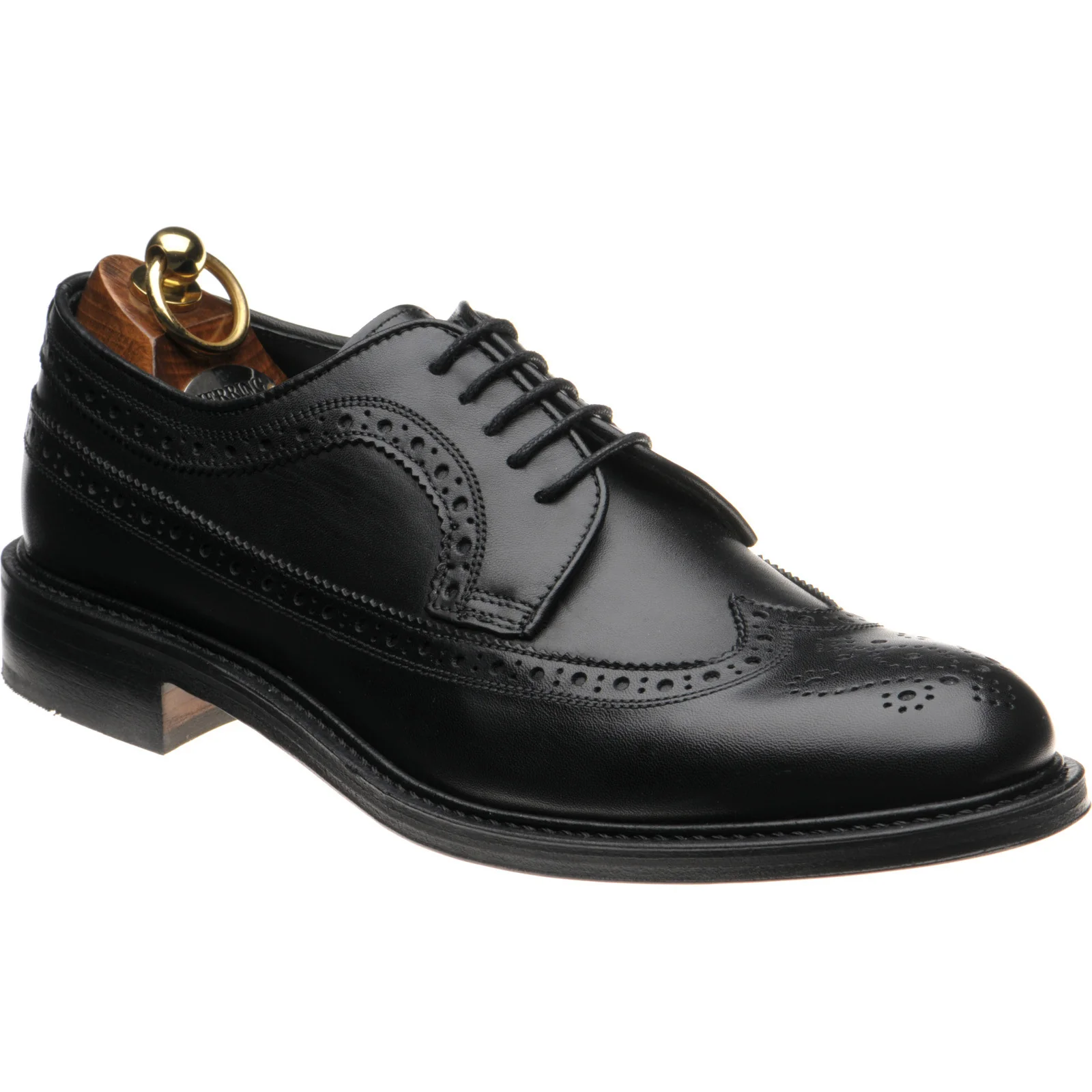 Herring Lancaster mens brogues in black calf (second)