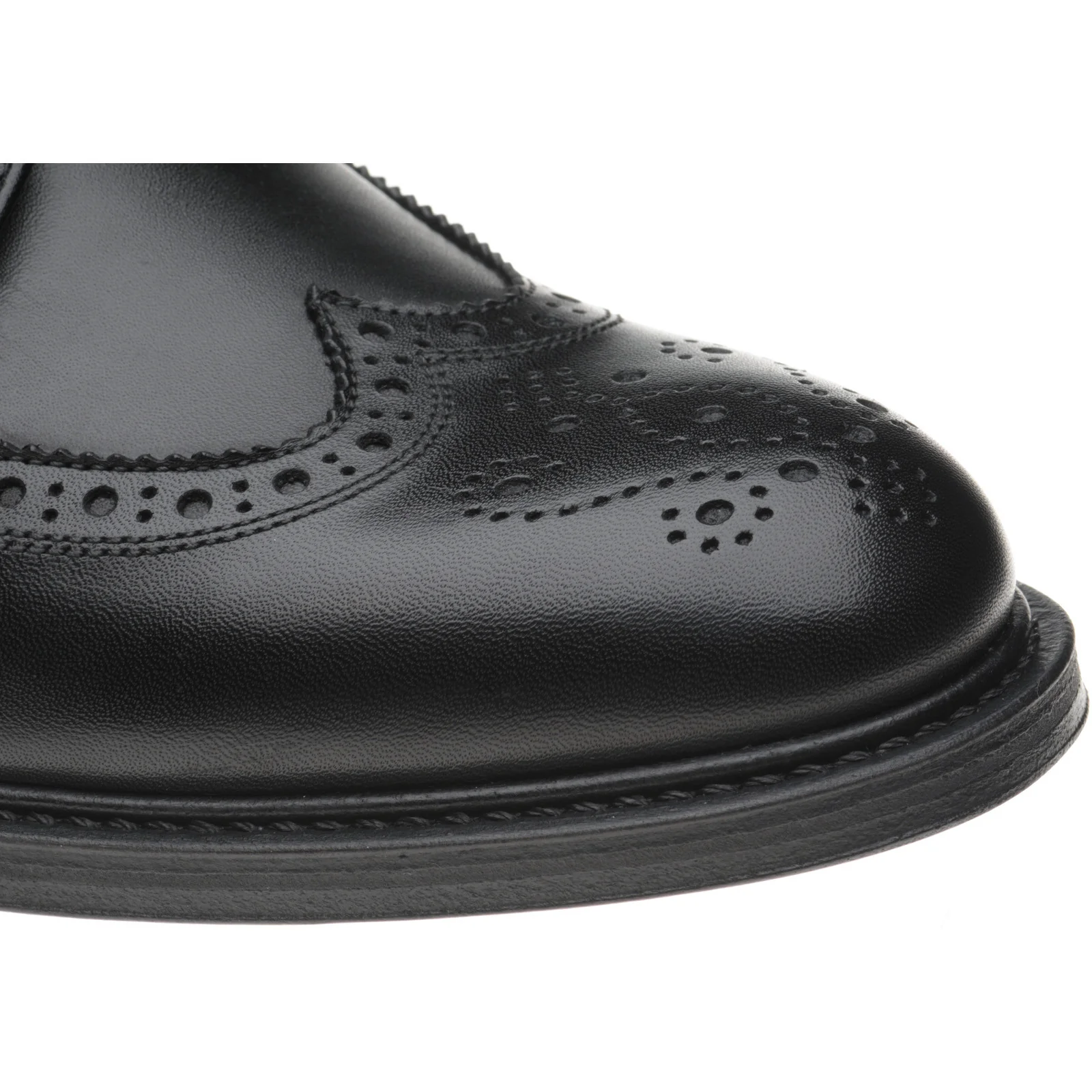 Herring Lancaster mens brogues in black calf (second) - Image 5