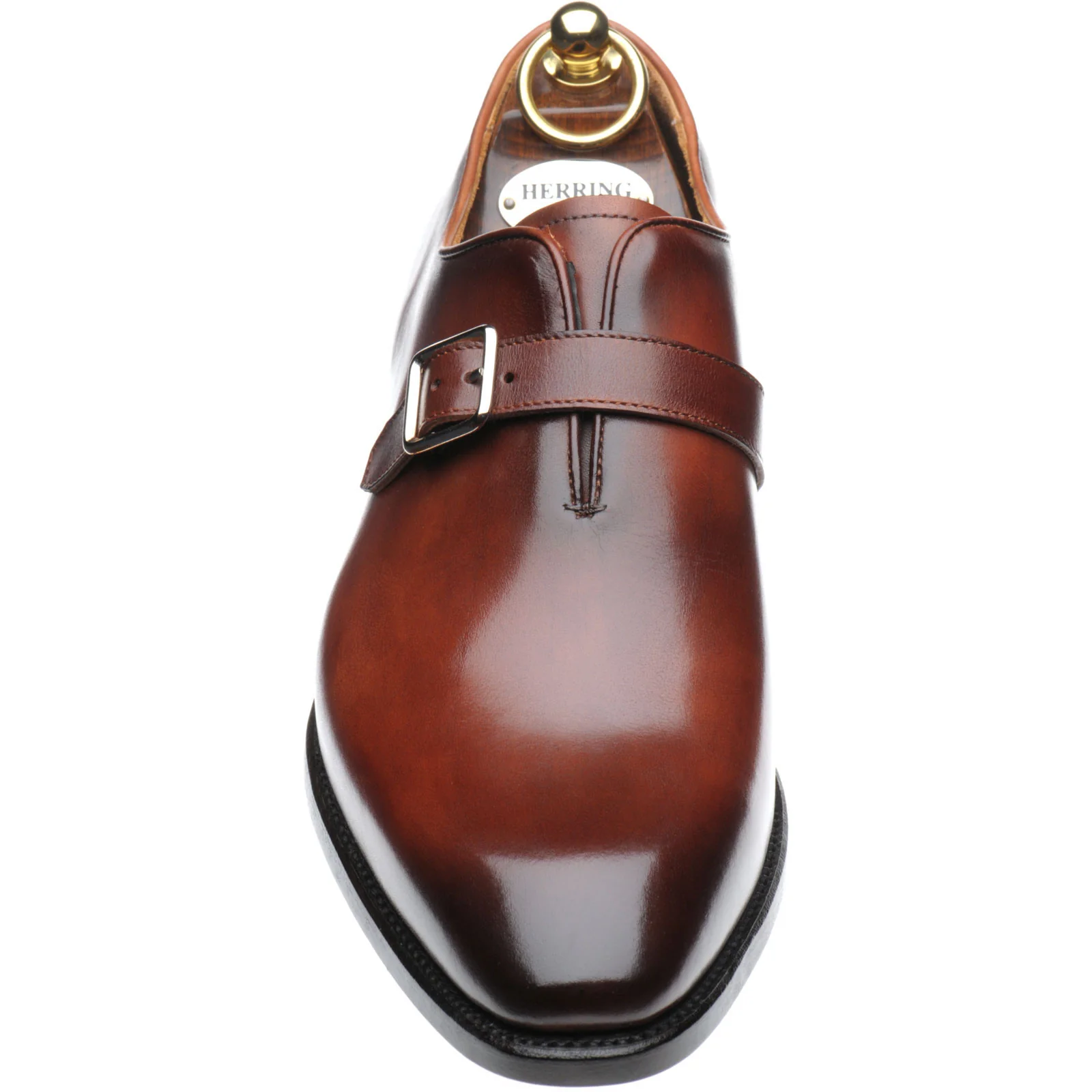 Herring Lawrence mens monk shoes in rosewood calf - Image 2