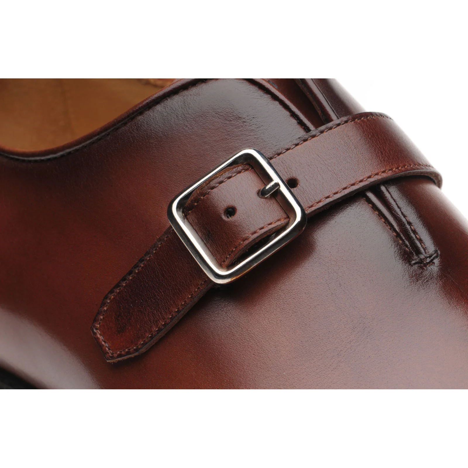 Herring Lawrence mens monk shoes in rosewood calf - Image 4