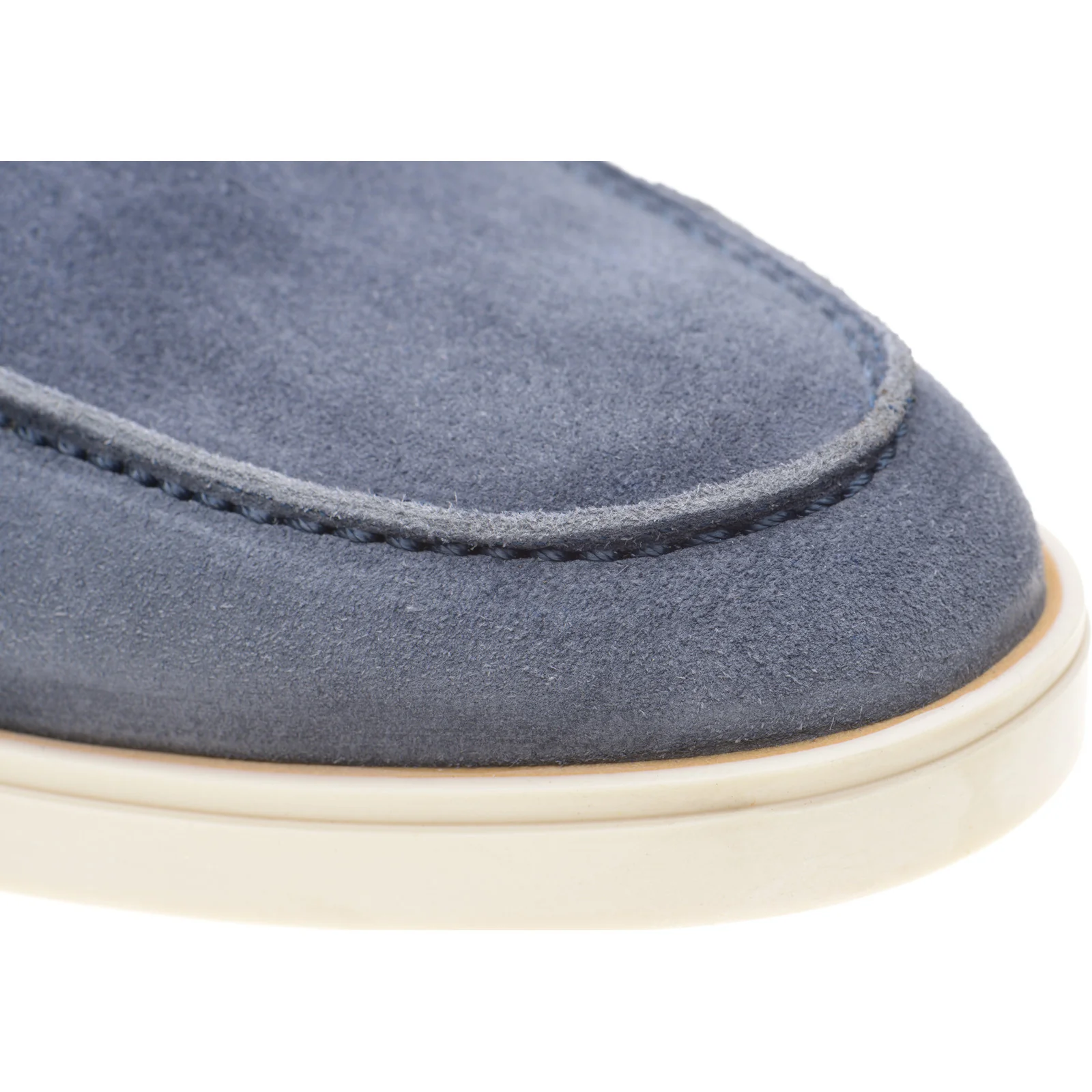Herring Lido mens rubber-soled loafers in blue suede - Image 5