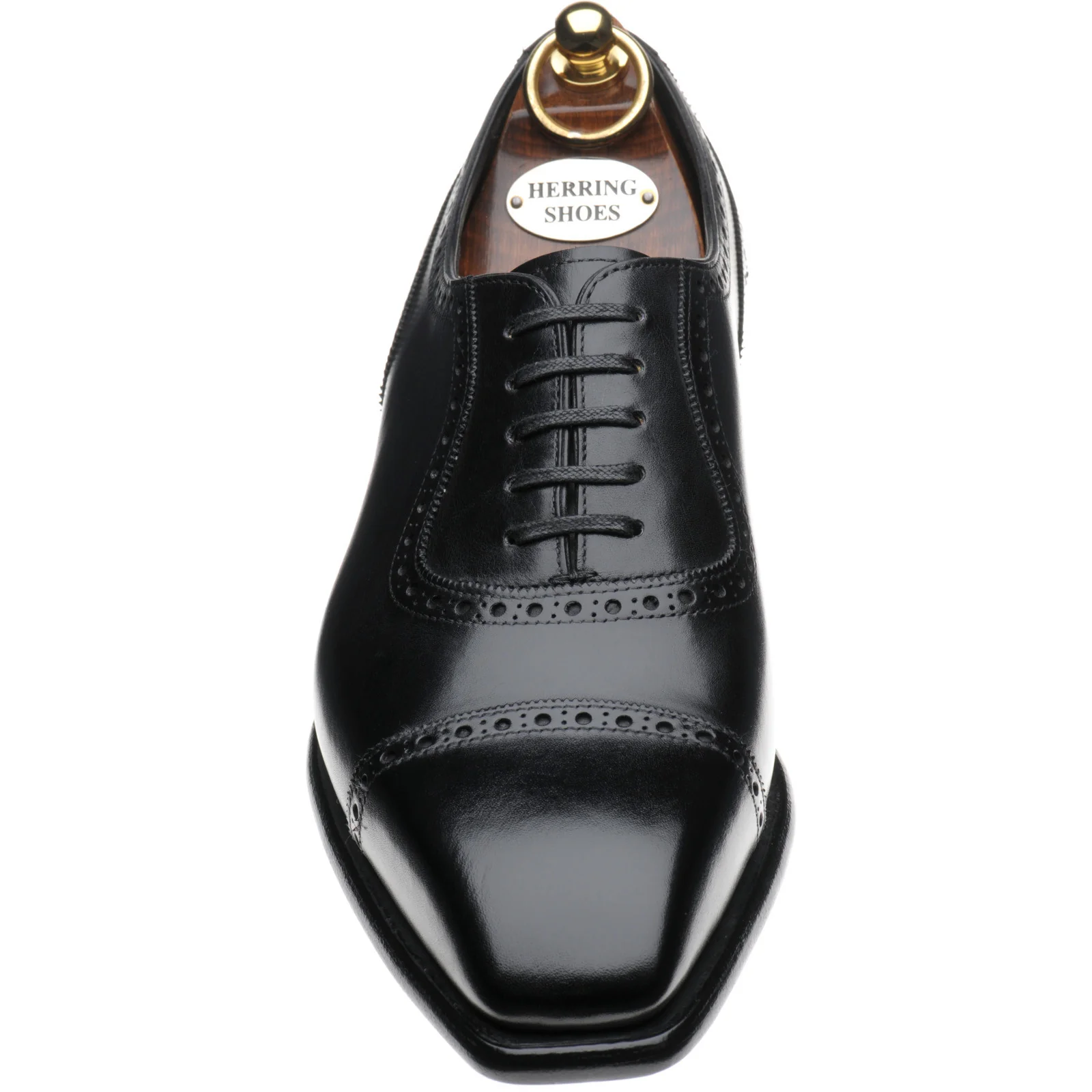 Herring Lincoln mens semi-brogues in black calf - Image 2