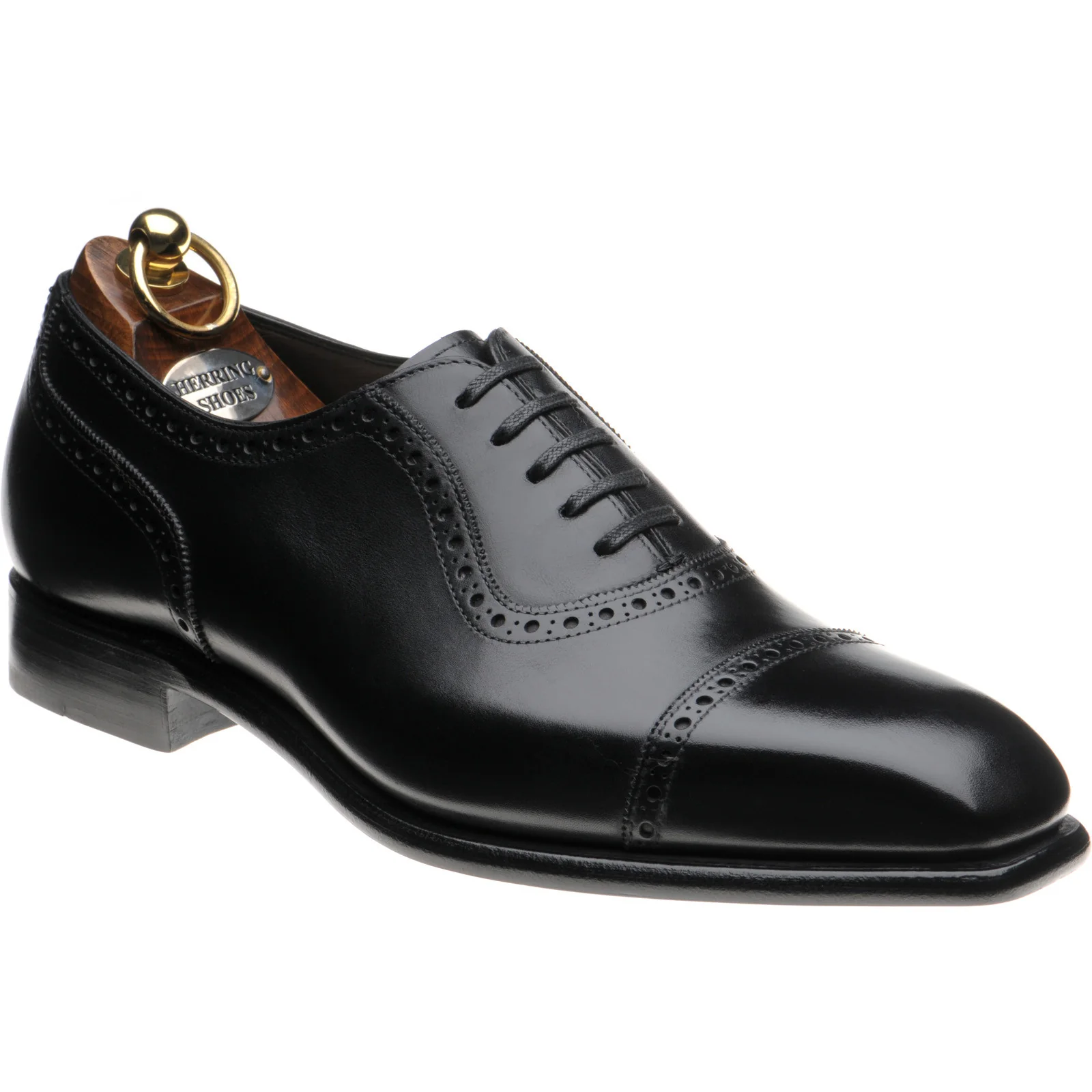 Herring Lincoln mens semi-brogues in black calf (second)
