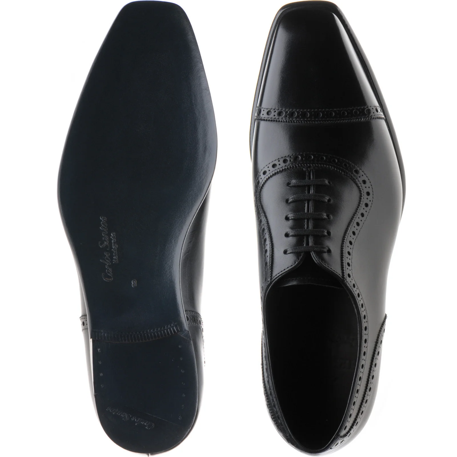 Herring Lincoln mens semi-brogues in black calf (second) - Image 3