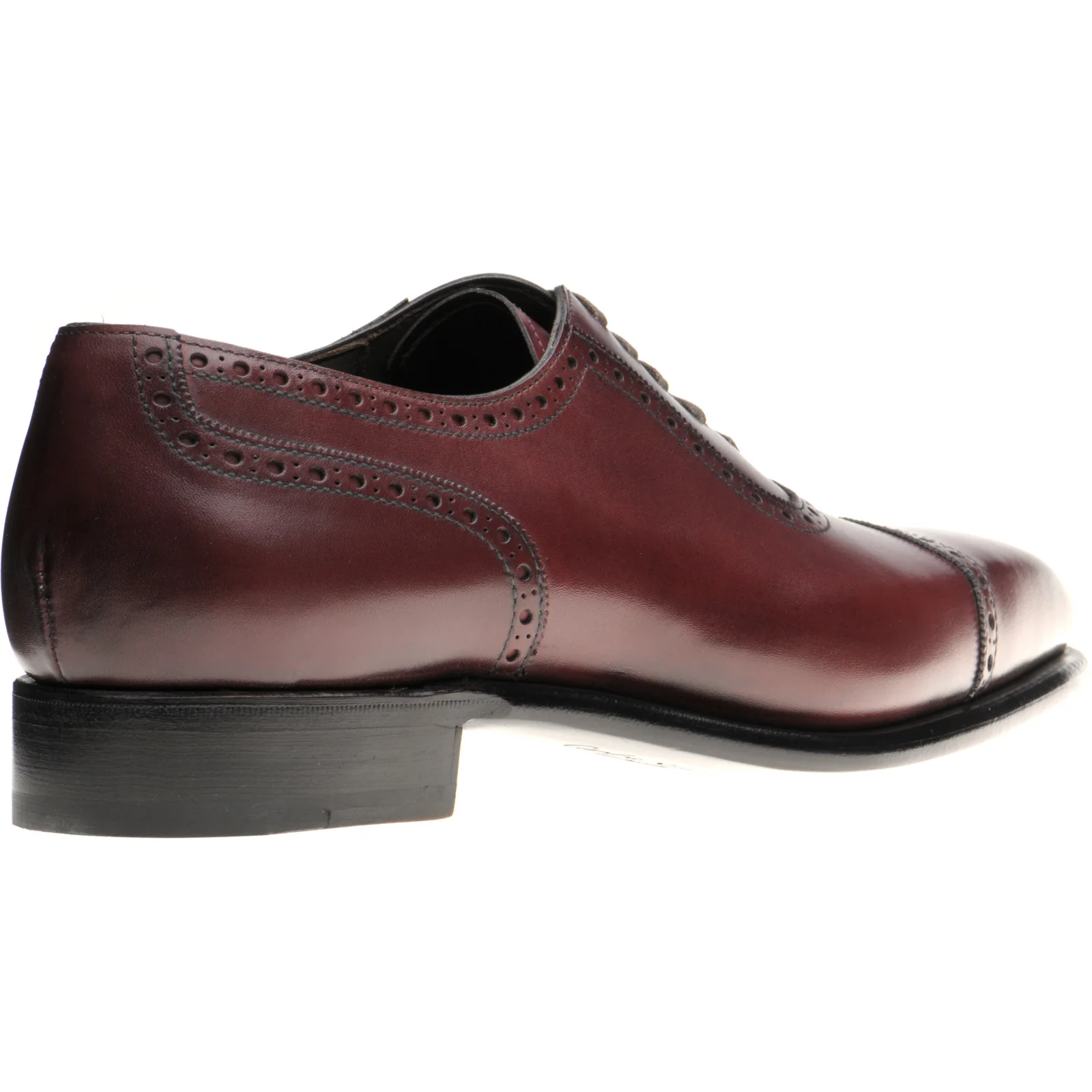 Herring Lincoln mens semi-brogues in burgundy calf - Image 4