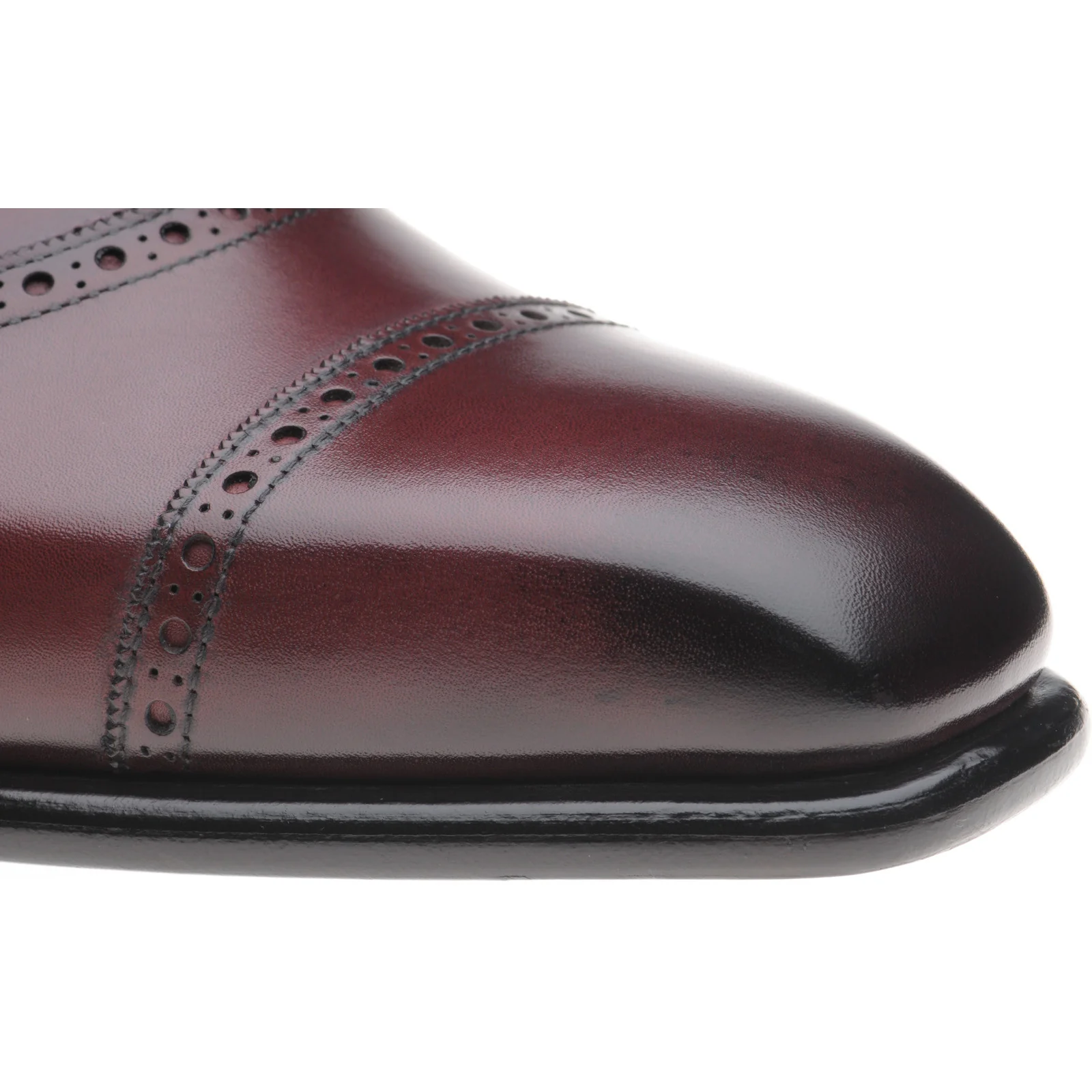 Herring Lincoln mens semi-brogues in burgundy calf - Image 5