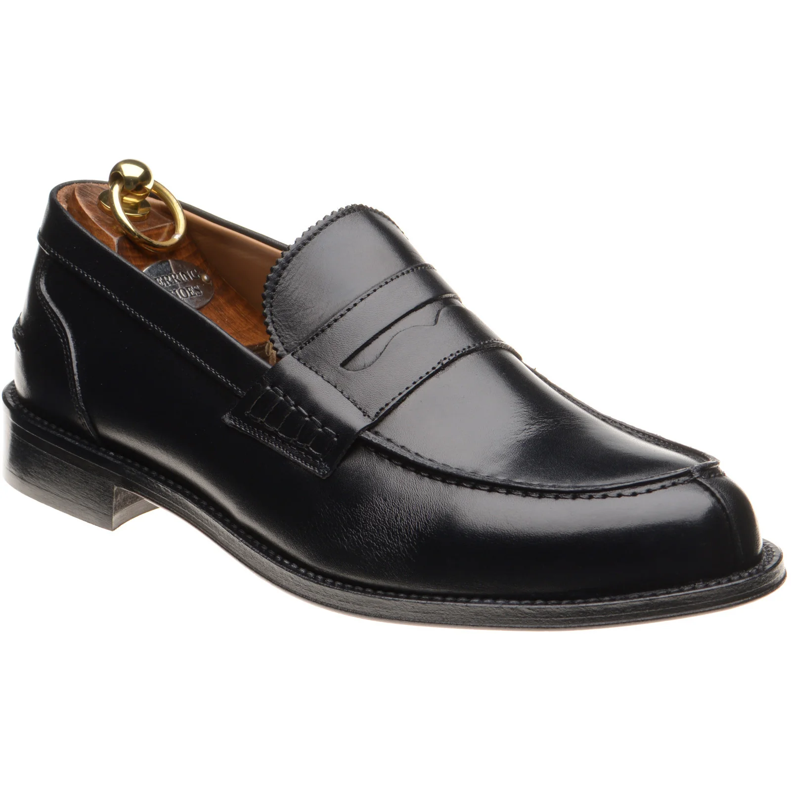 Herring Lombardo mens hybrid-soled loafers in black calf (second)
