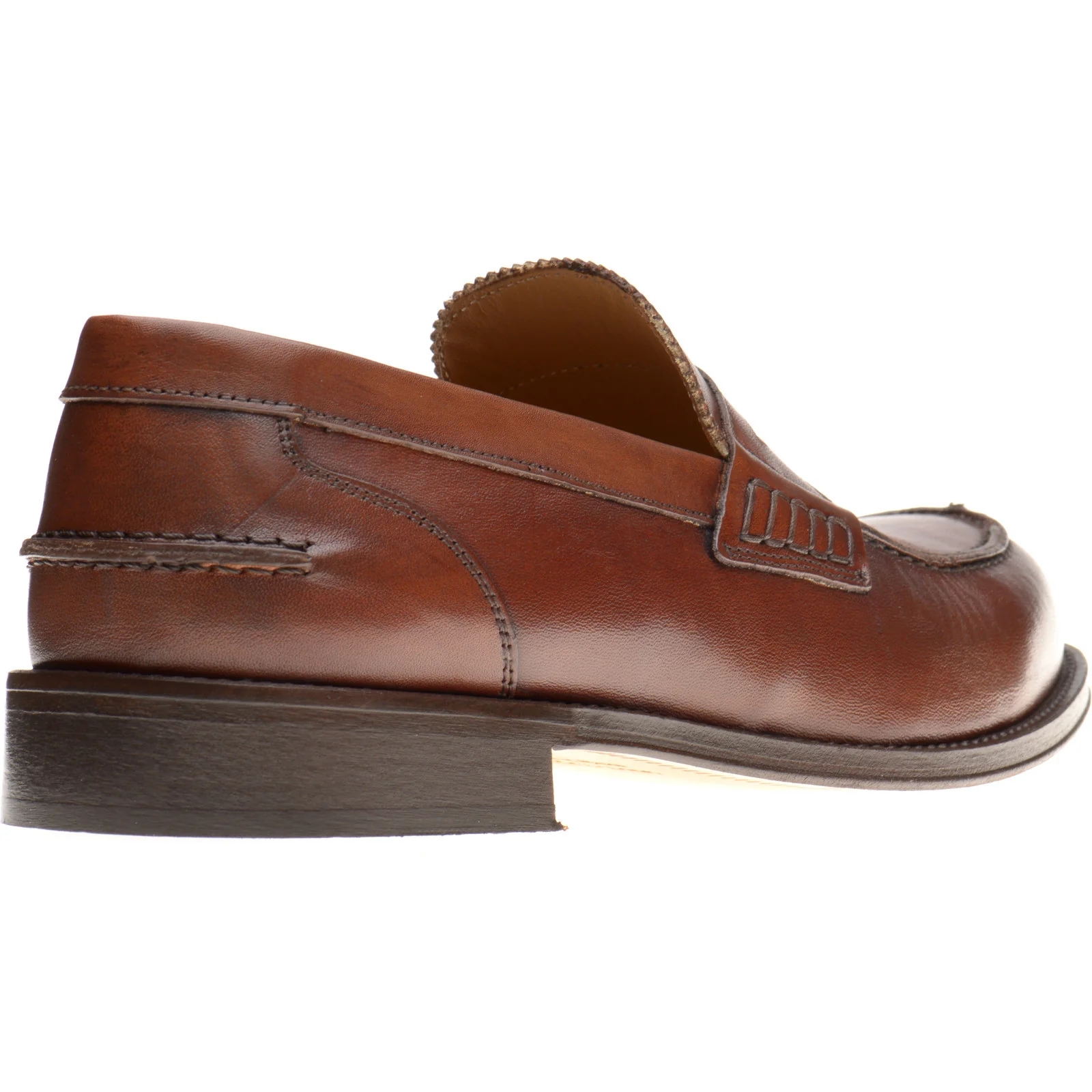 Herring Lombardo mens hybrid-soled loafers in brown calf (second) - Image 4