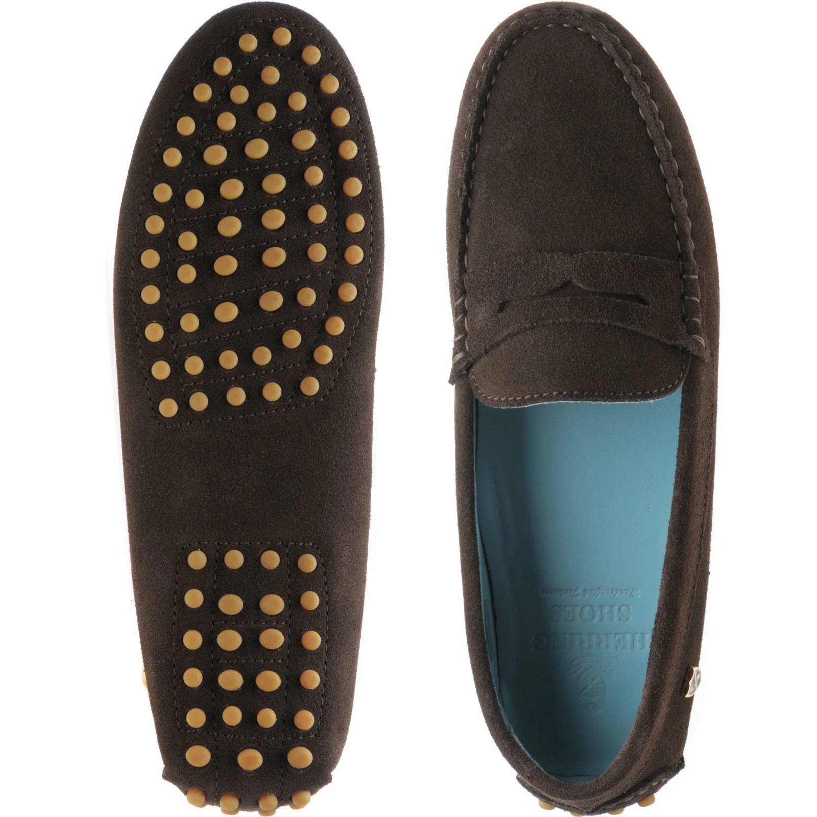 Herring Louisa ladies rubber-soled driving moccasins in chocolate suede - Image 3