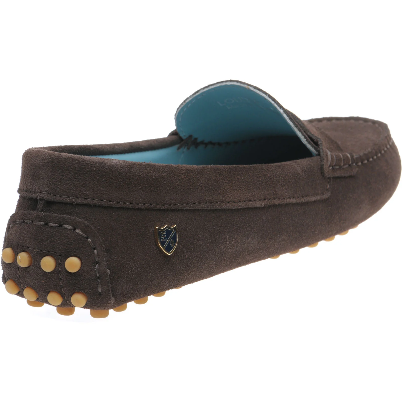 Herring Louisa ladies rubber-soled driving moccasins in chocolate suede - Image 4