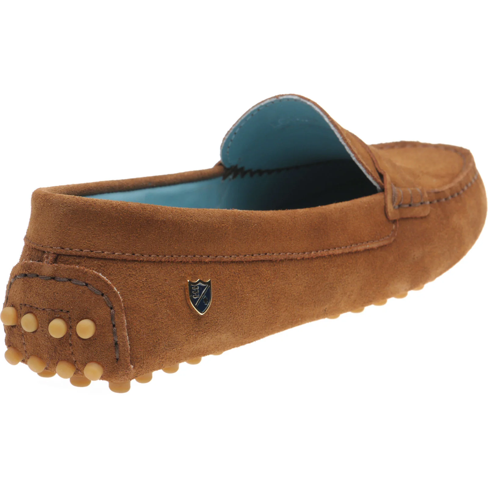 Herring Louisa ladies rubber-soled driving moccasins in cognac suede - Image 4