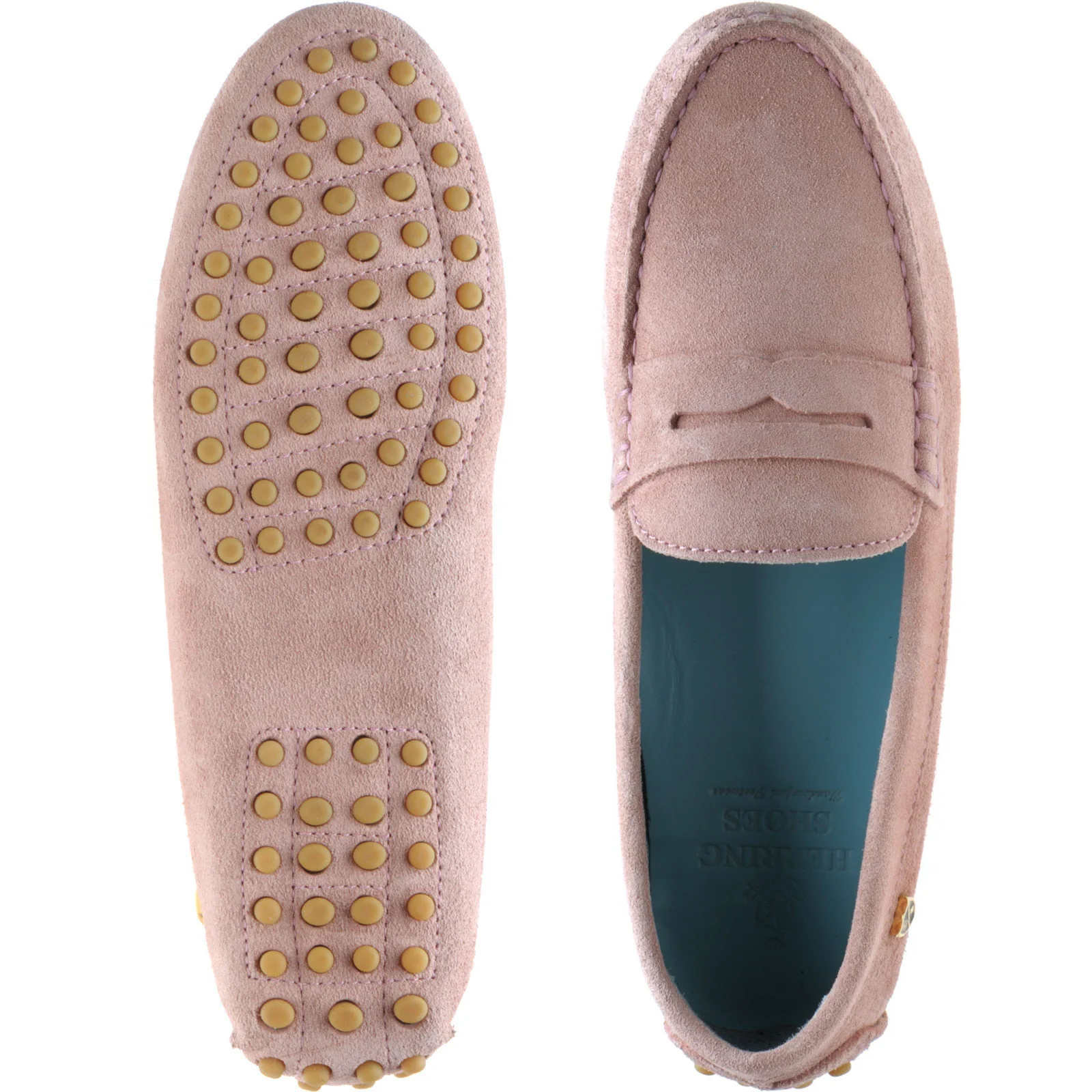 Herring Louisa ladies rubber-soled driving moccasins in ice pink (second) - Image 3