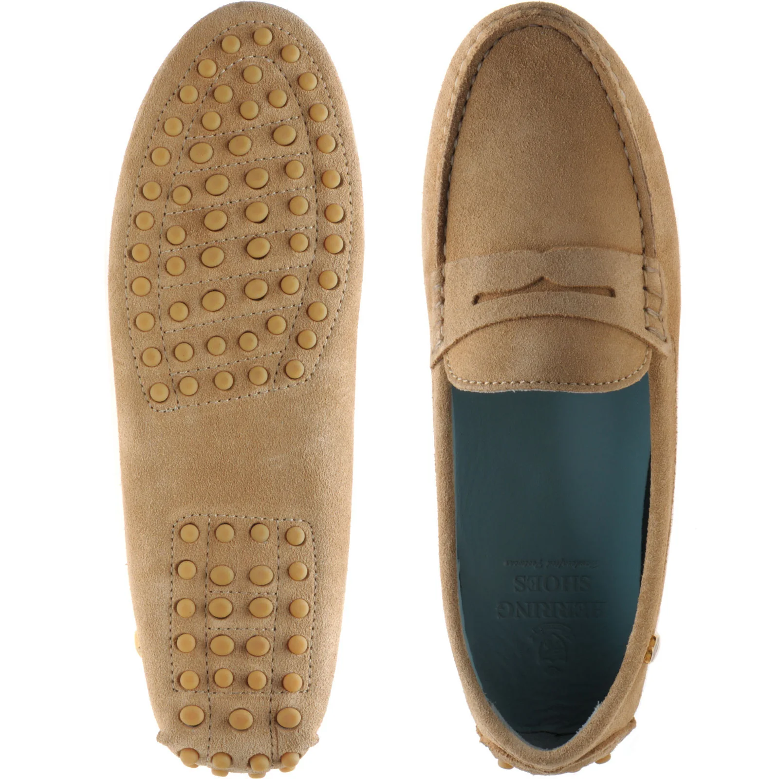 Herring Louisa ladies rubber-soled driving moccasins in sand suede - Image 3