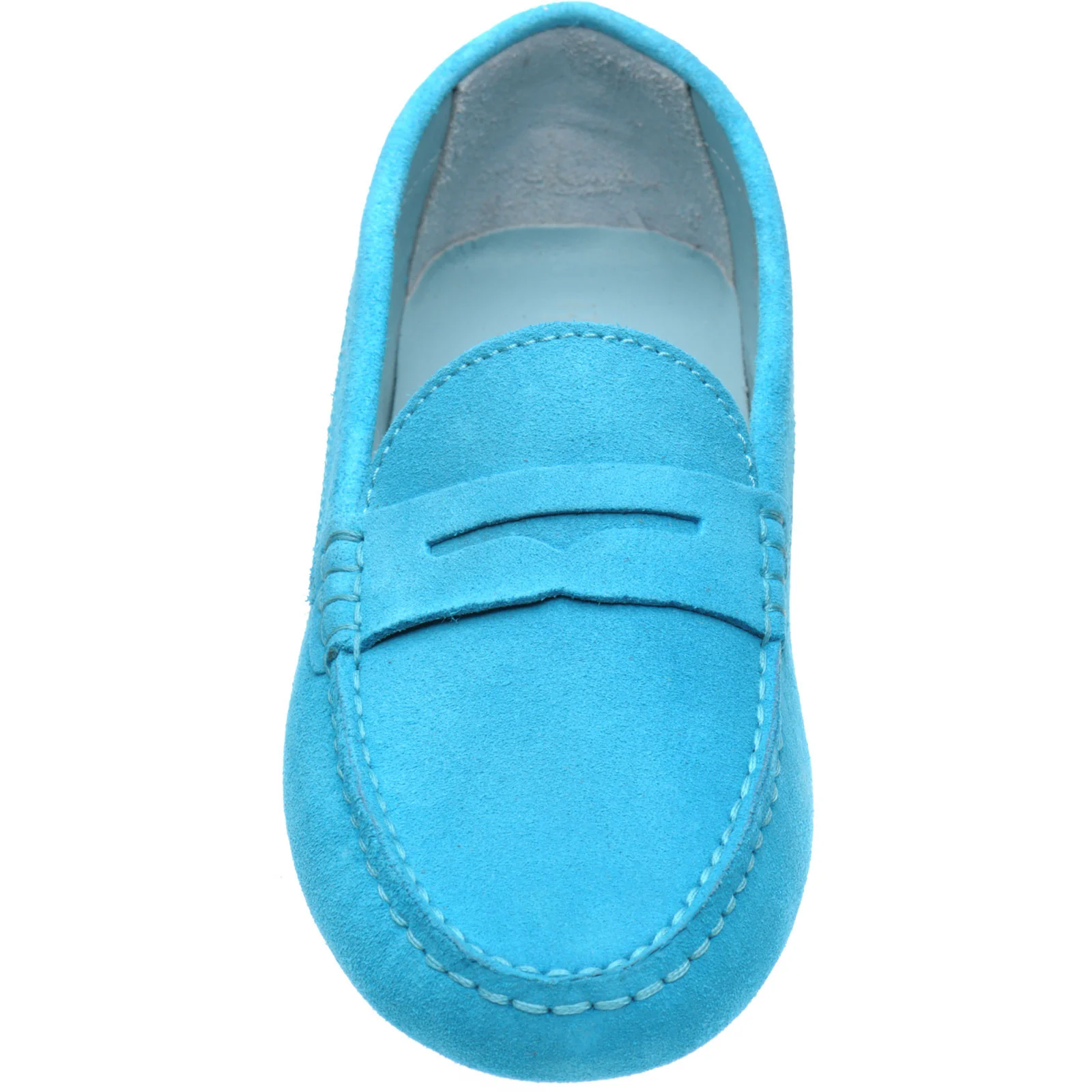 Herring Louisa ladies rubber-soled driving moccasins in turquoise suede - Image 2