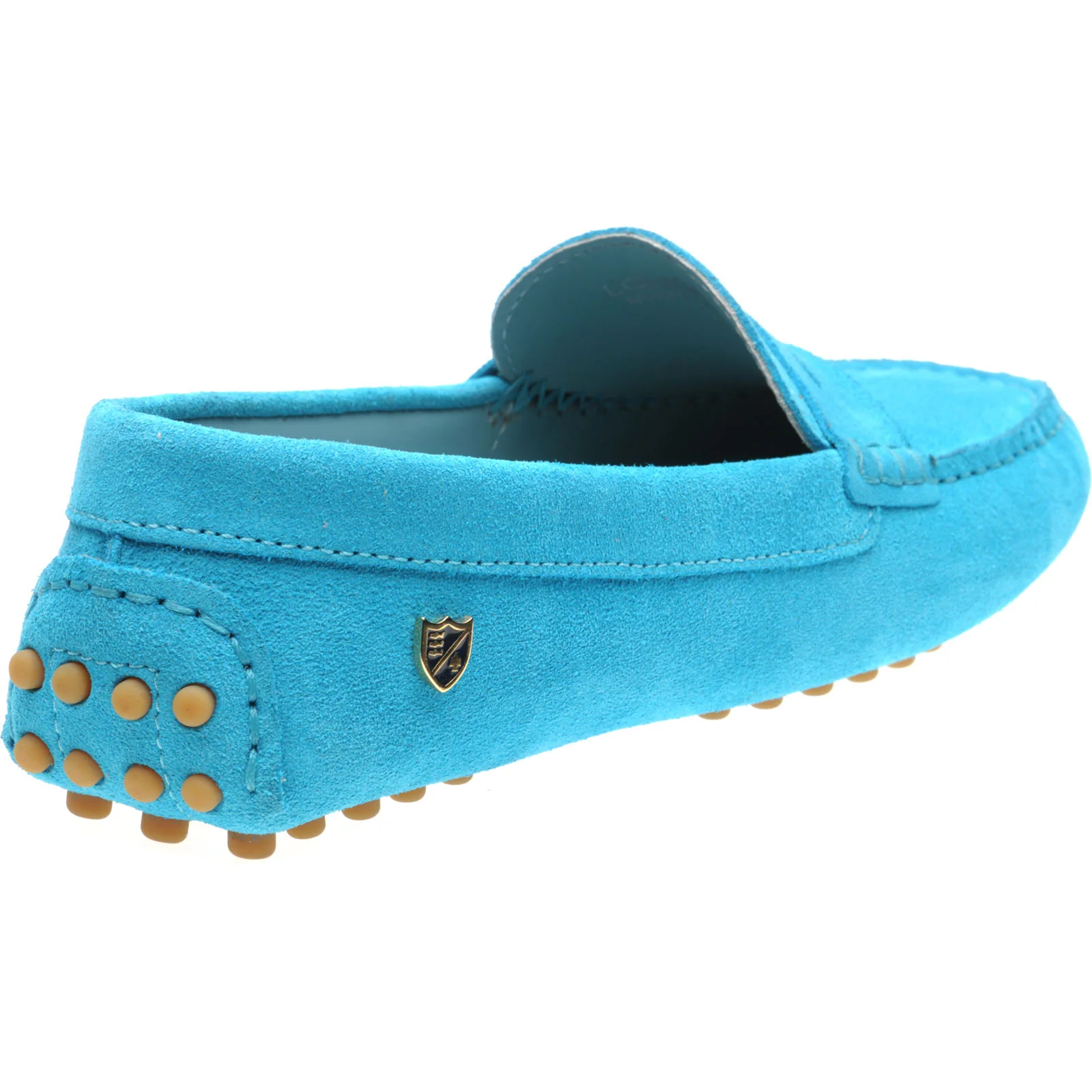 Herring Louisa ladies rubber-soled driving moccasins in turquoise suede - Image 4