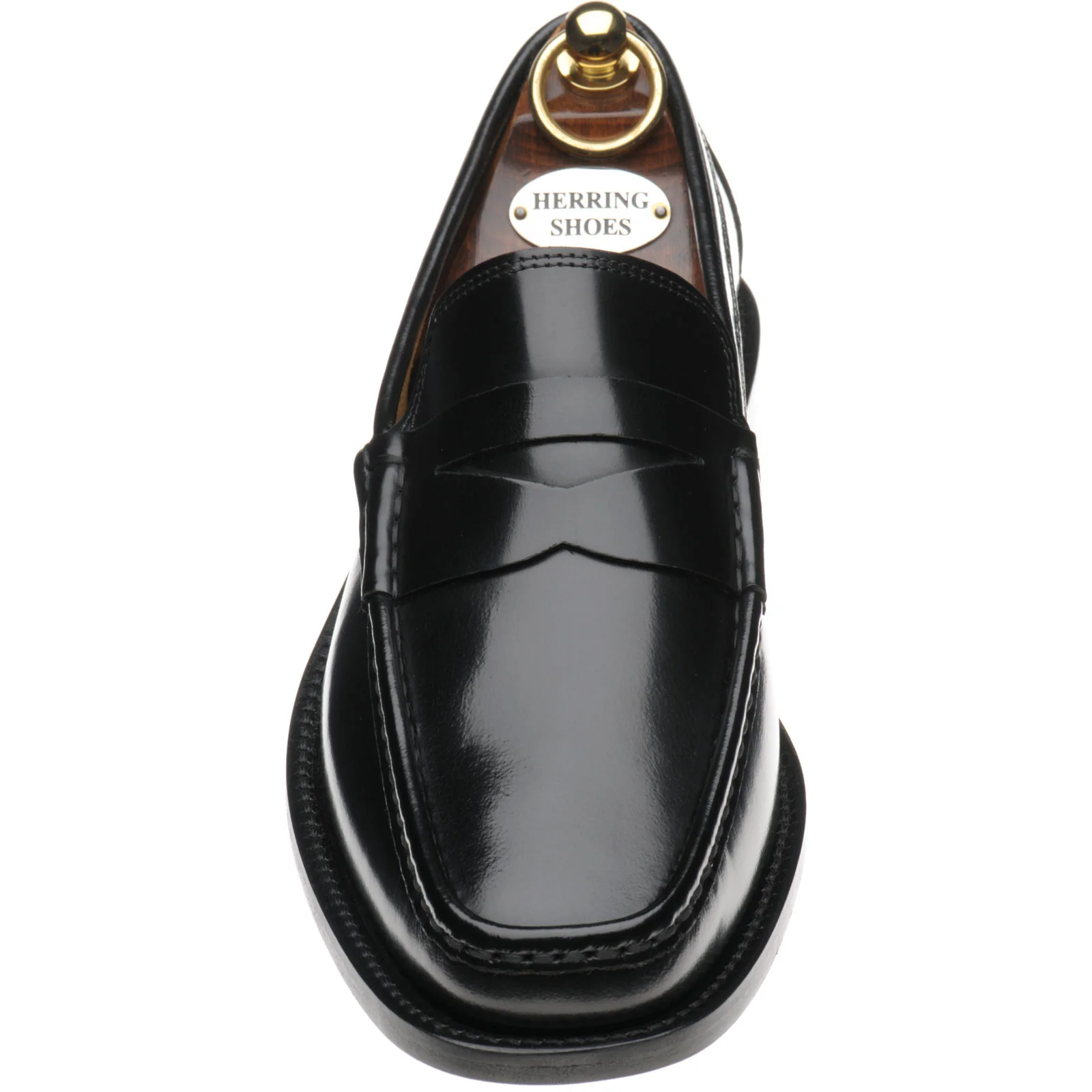 Herring Lucca II mens hybrid-soled loafers in black polished - Image 2