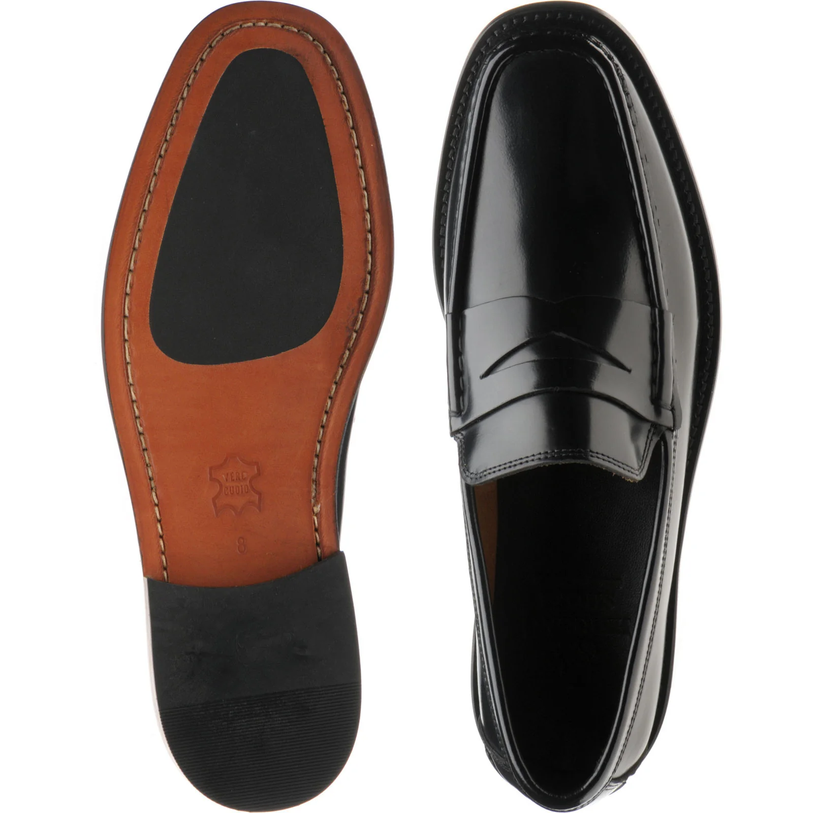 Herring Lucca II mens hybrid-soled loafers in black polished - Image 3