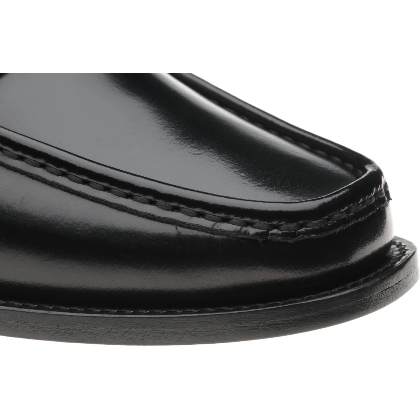 Herring Lucca II mens hybrid-soled loafers in black polished - Image 5