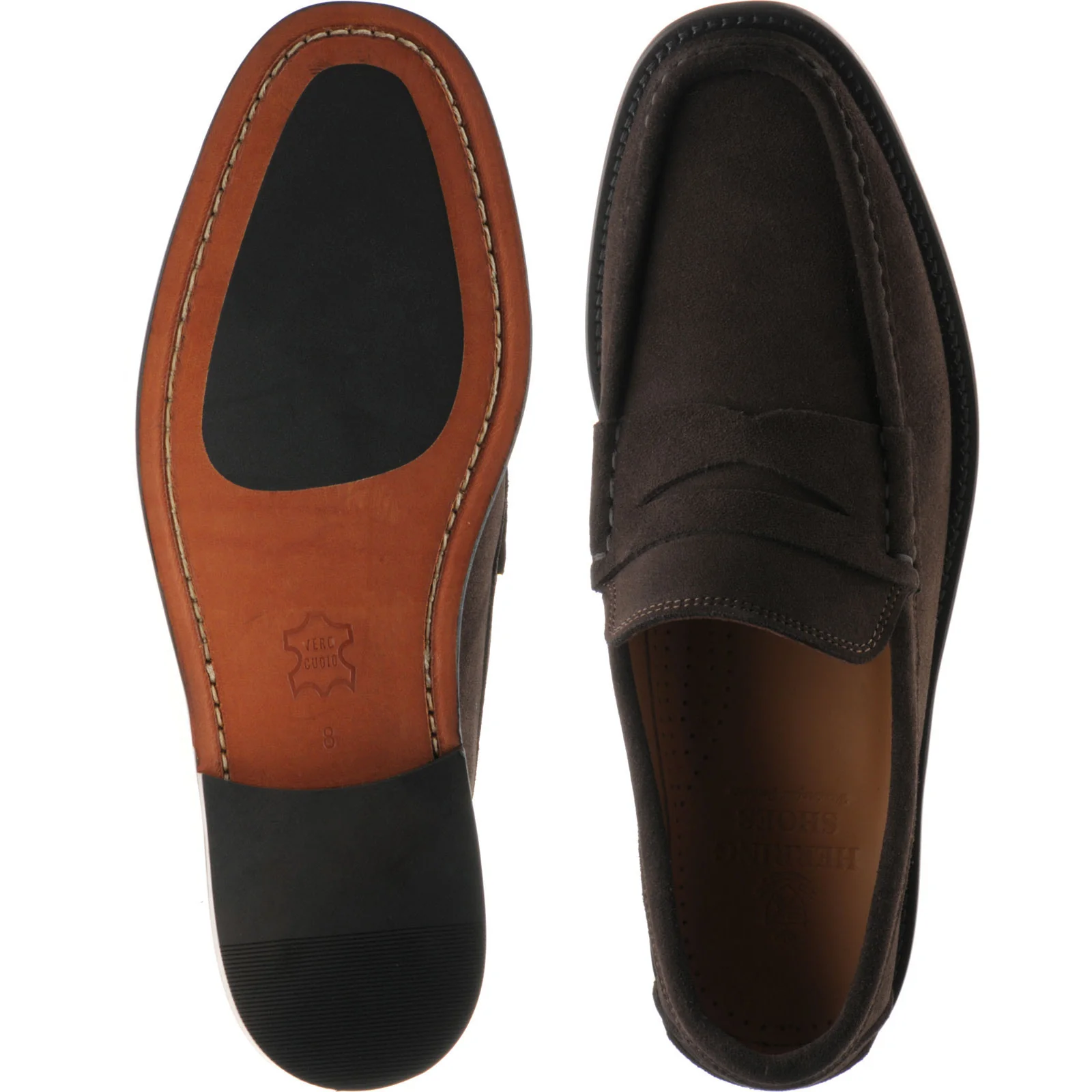 Herring Lucca II mens hybrid-soled loafers in brown suede - Image 3