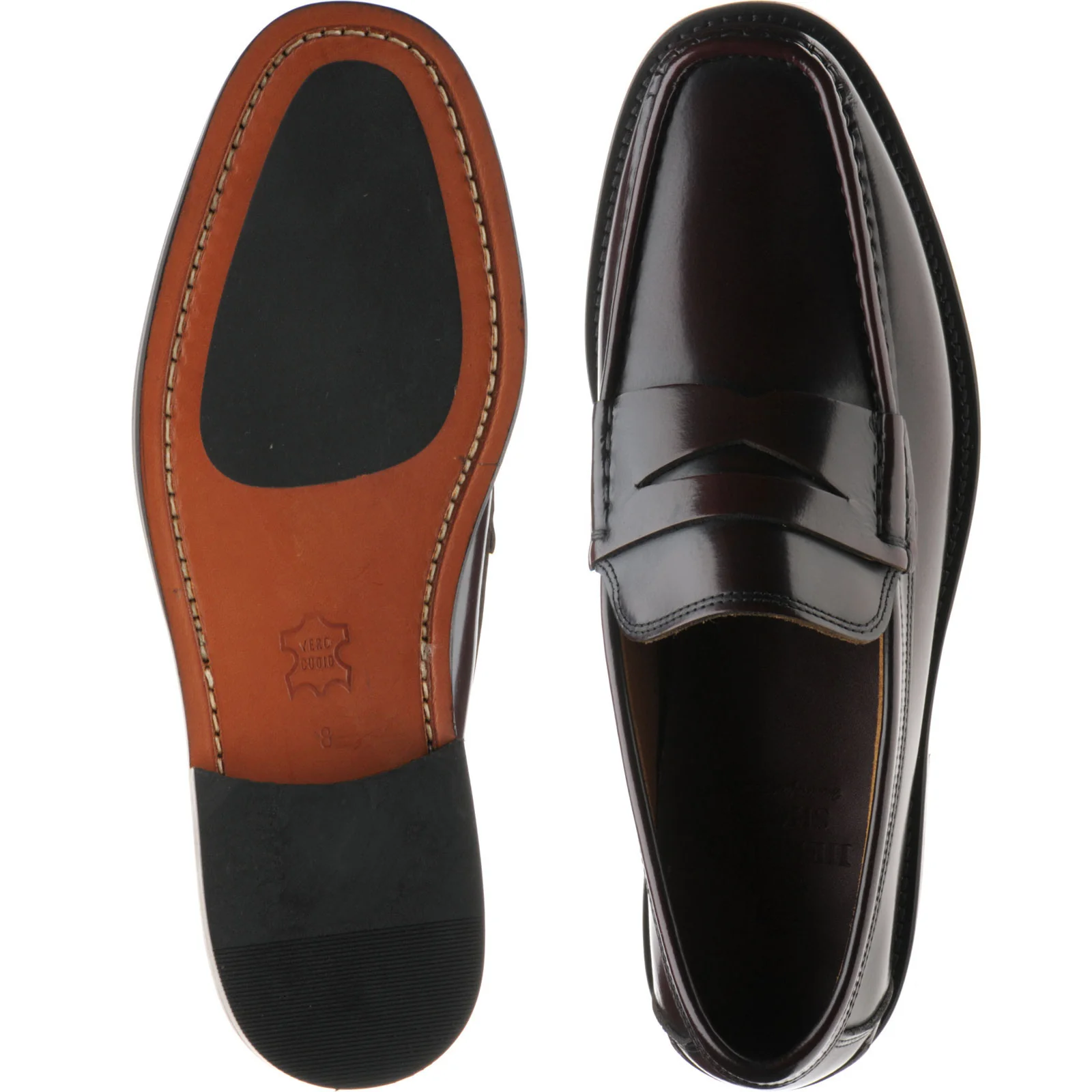 Herring Lucca II mens hybrid-soled loafers in burgundy polished - Image 3