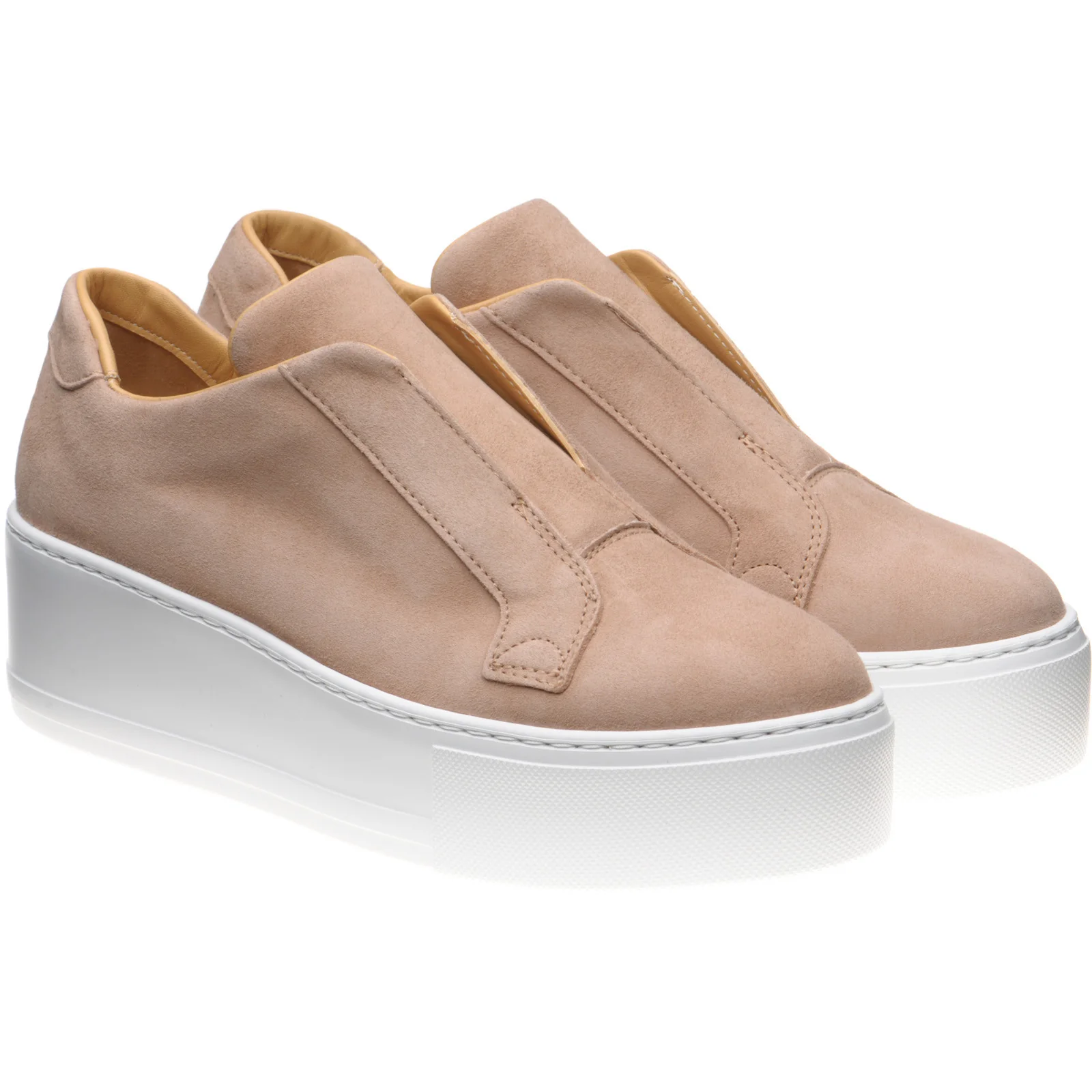 Herring Lugano ladies rubber-soled trainers in biscuit suede