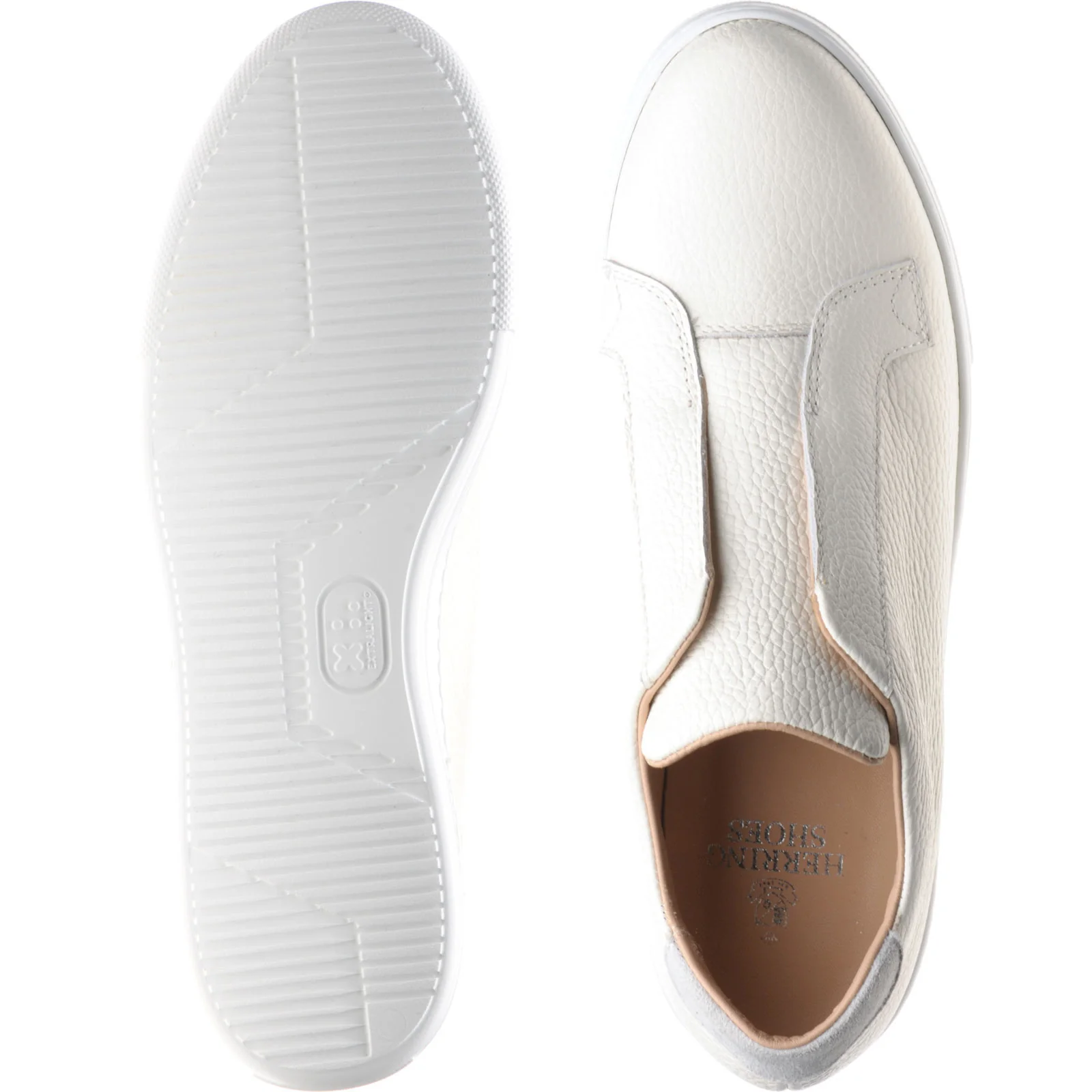 Herring Lugano ladies rubber-soled trainers in off white grain - Image 3