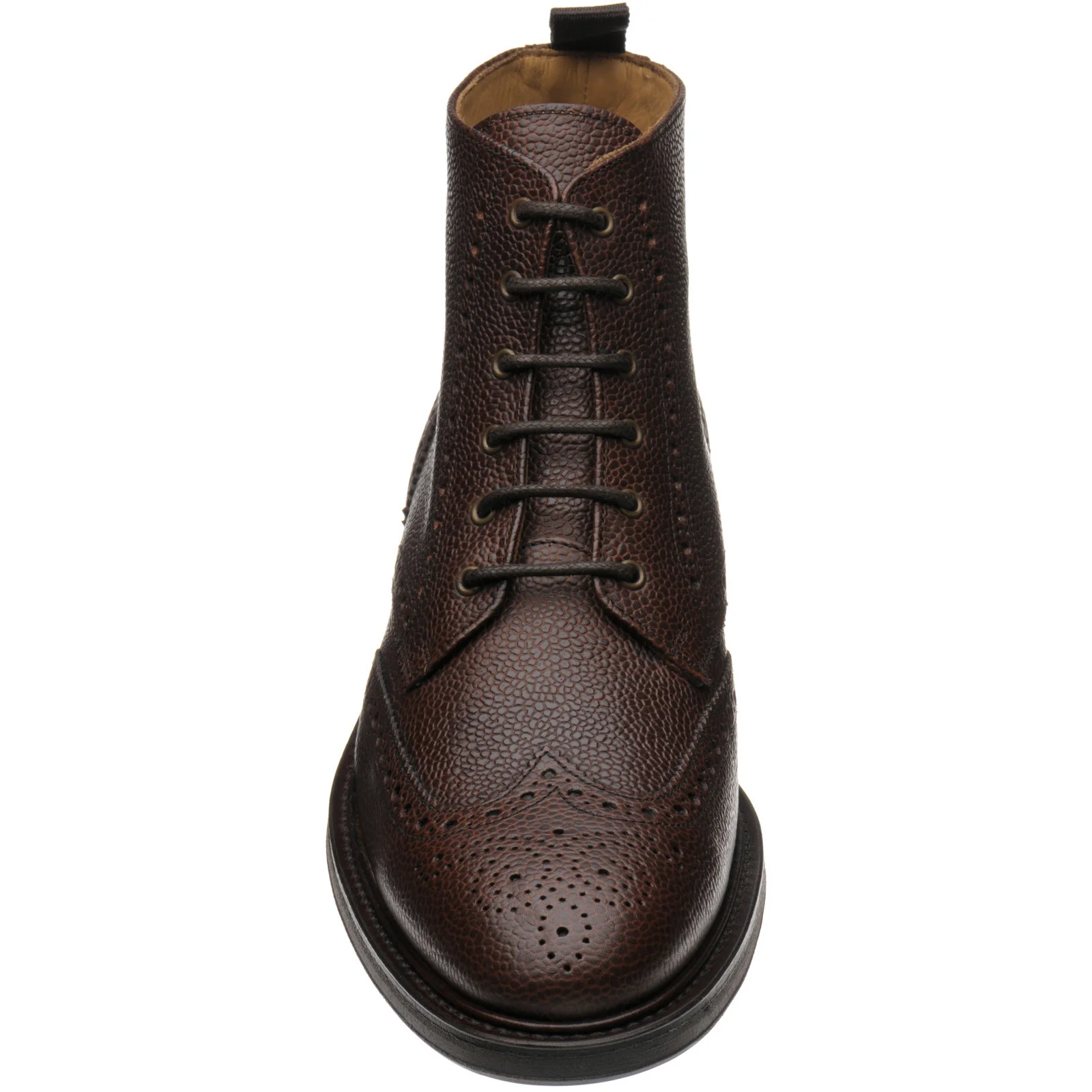 Herring Lympstone mens boots in dark brown grain - Image 2
