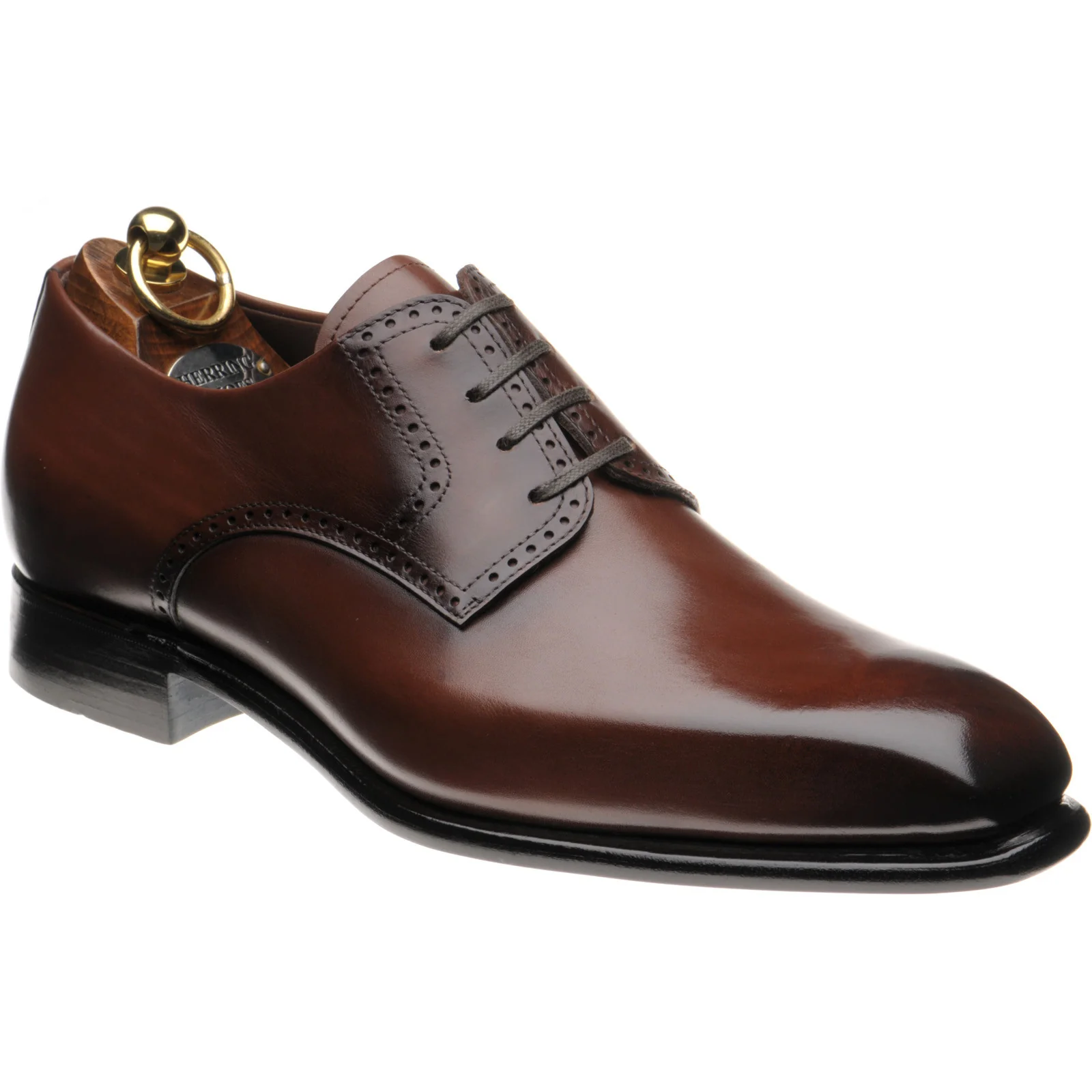 Herring Malborough mens Derby shoes in dark brown calf (second)