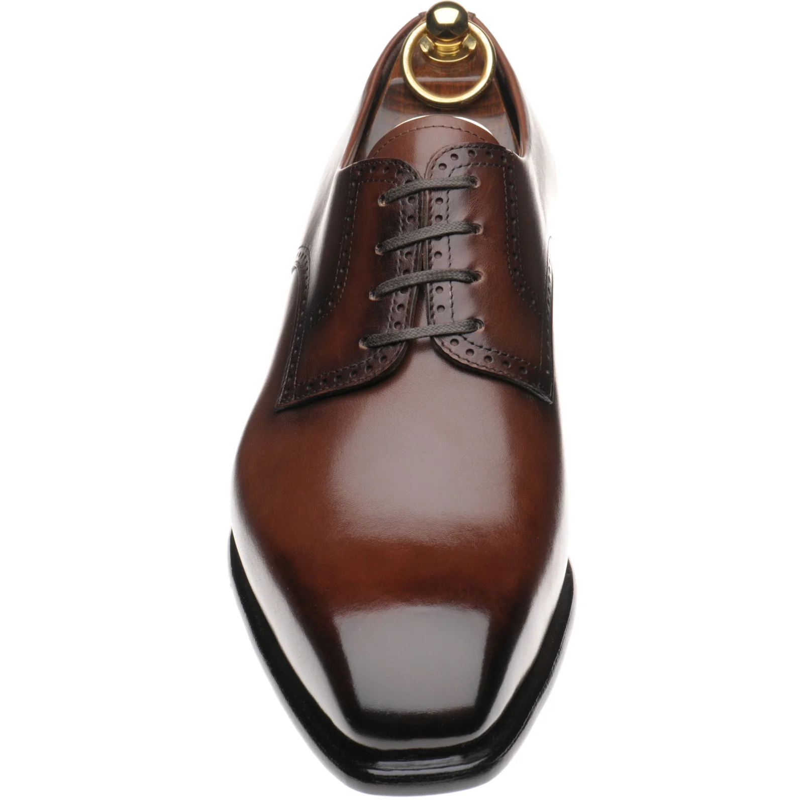 Herring Malborough mens Derby shoes in dark brown calf (second) - Image 2