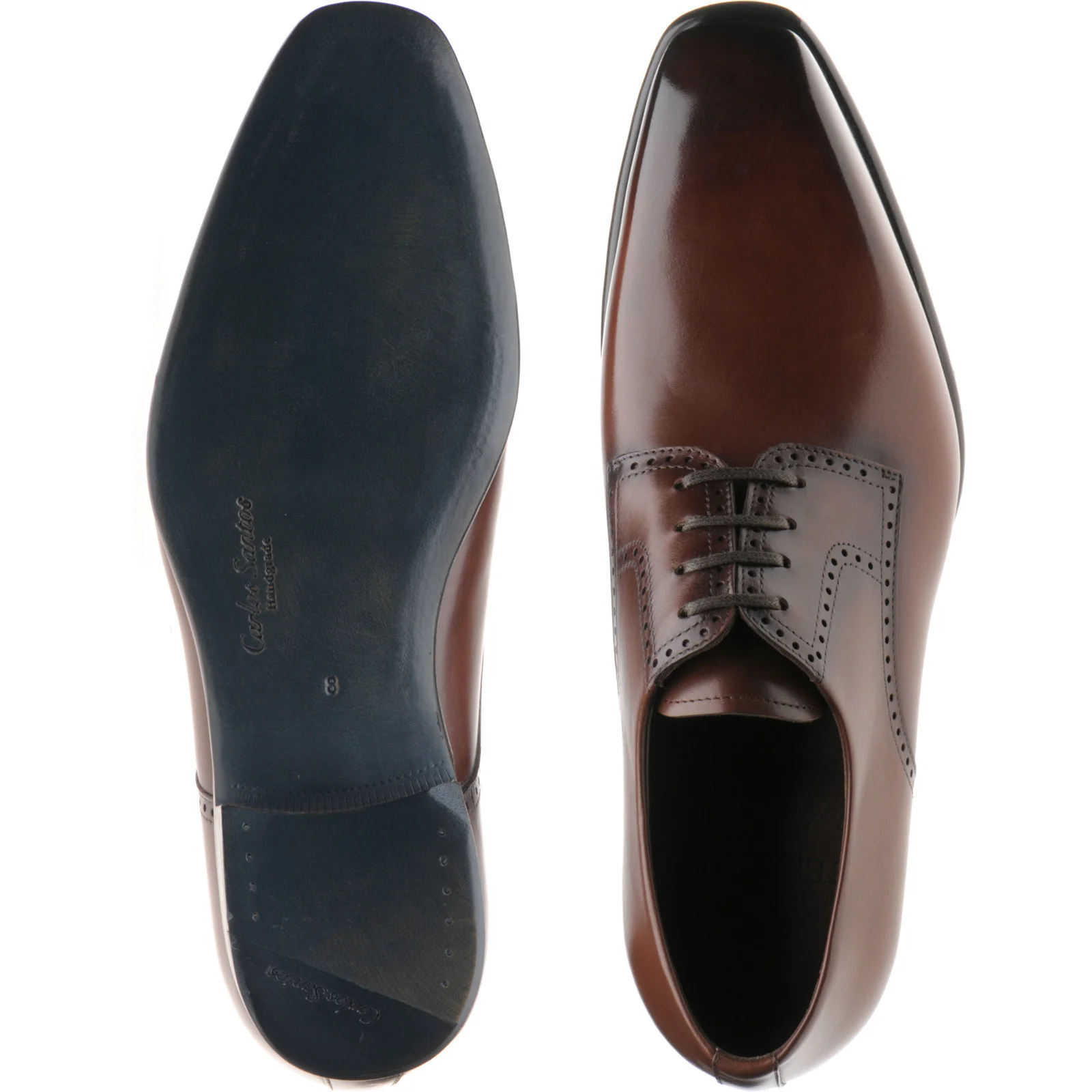 Herring Malborough mens Derby shoes in dark brown calf (second) - Image 3