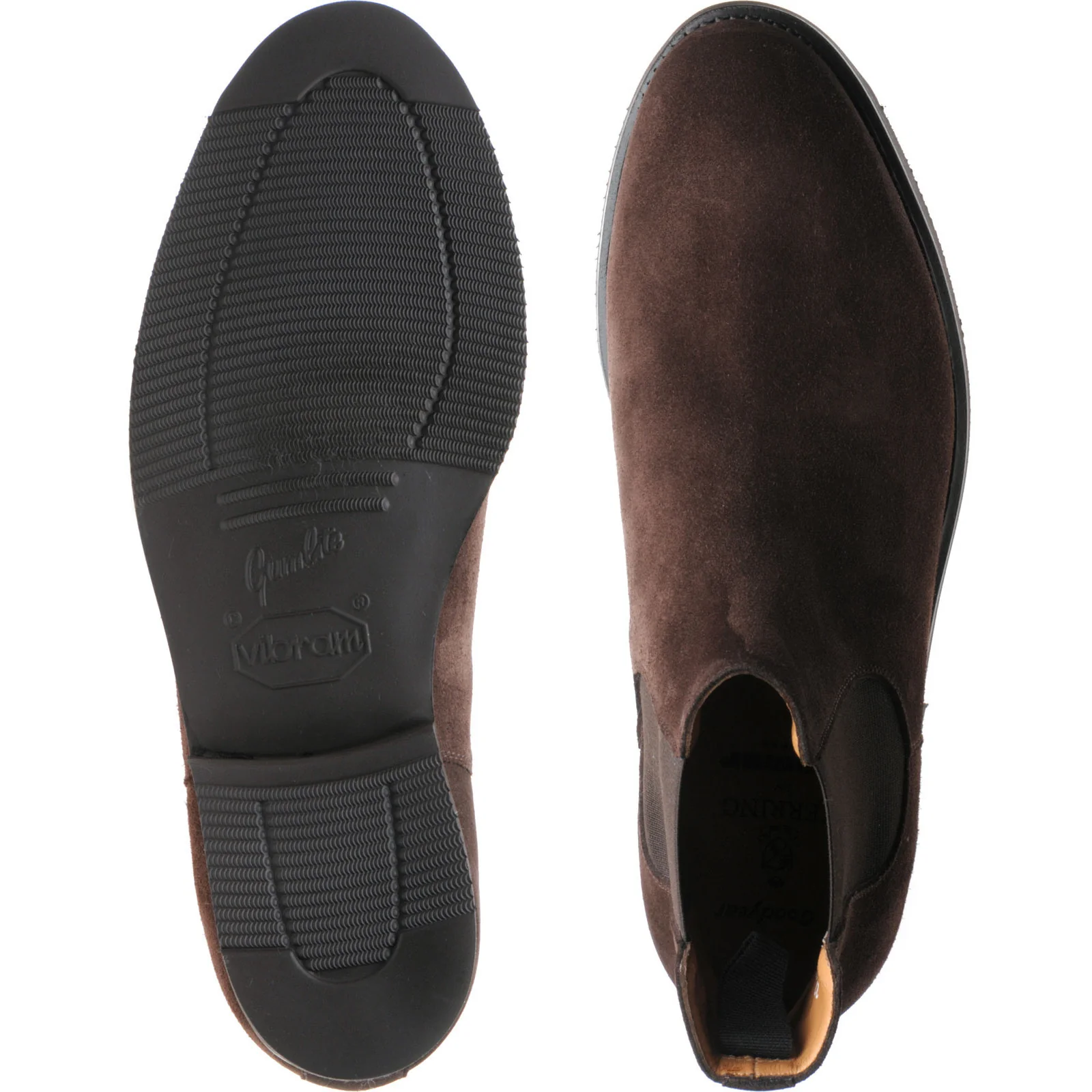 Herring Mantua mens rubber-soled Chelsea boots in brown suede - Image 3