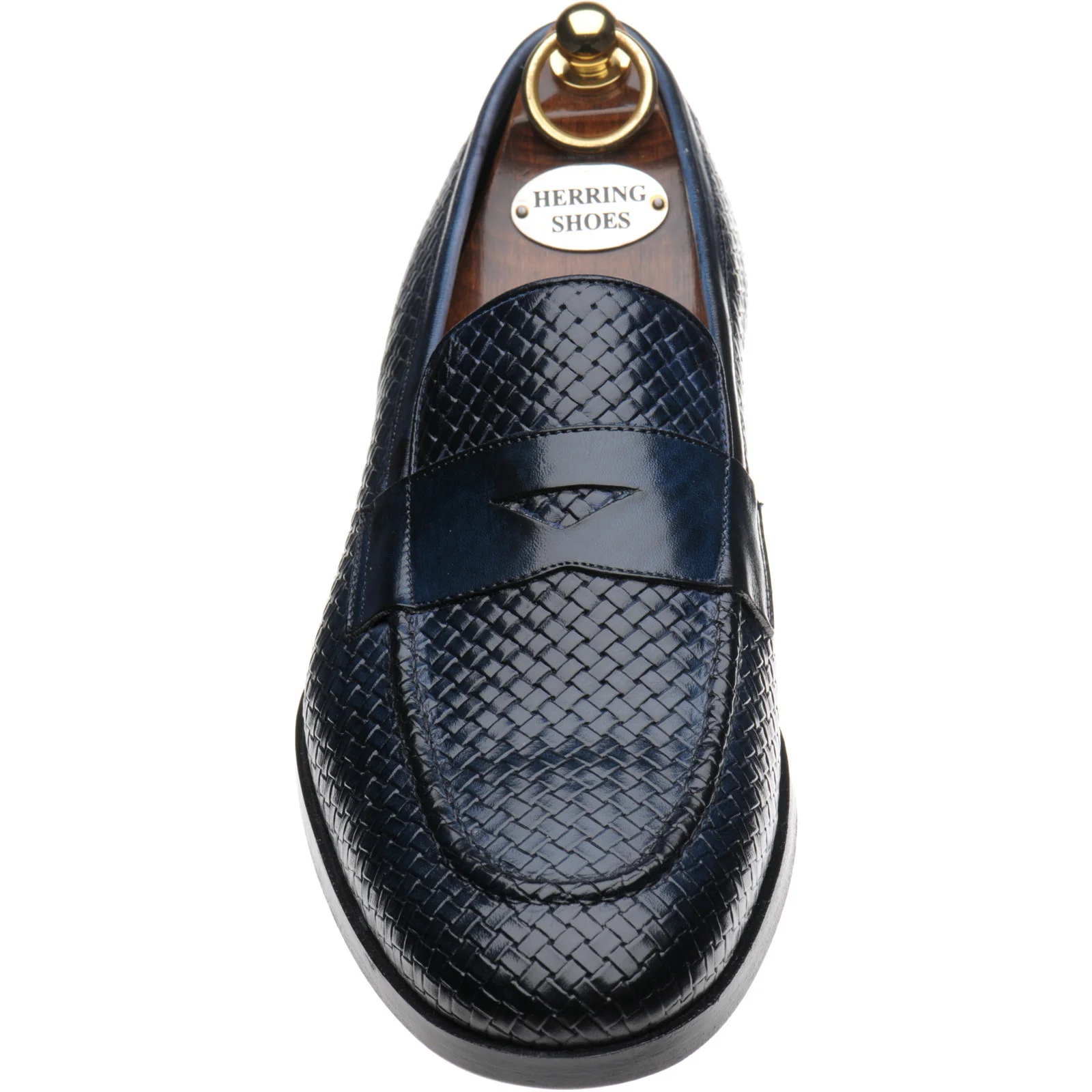 Herring Marmi mens loafers in navy calf (second) - Image 2