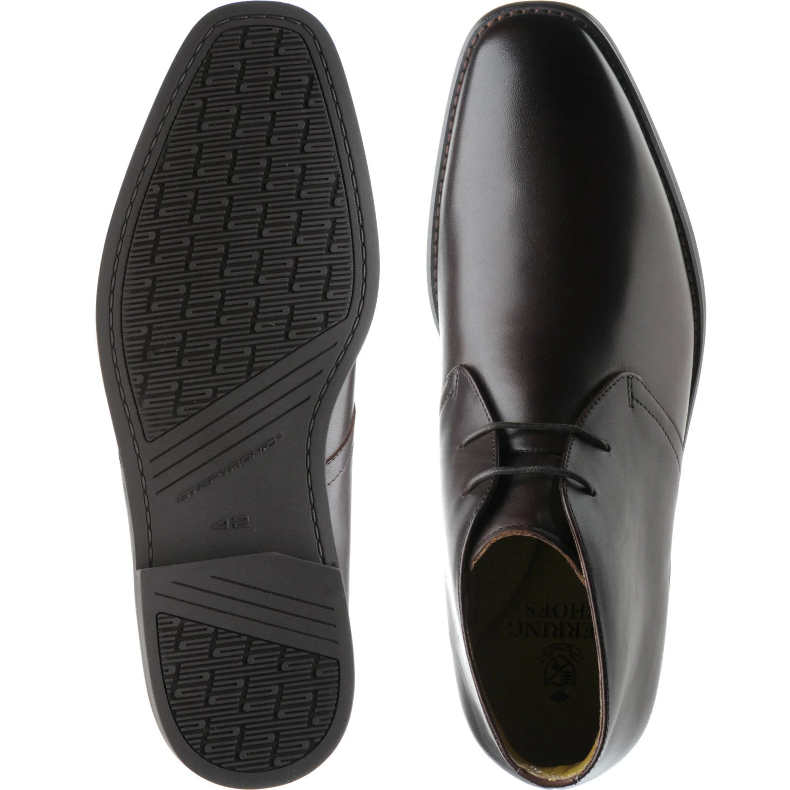 Herring Marsden mens rubber-soled Chukka boots in brown calf - Image 3