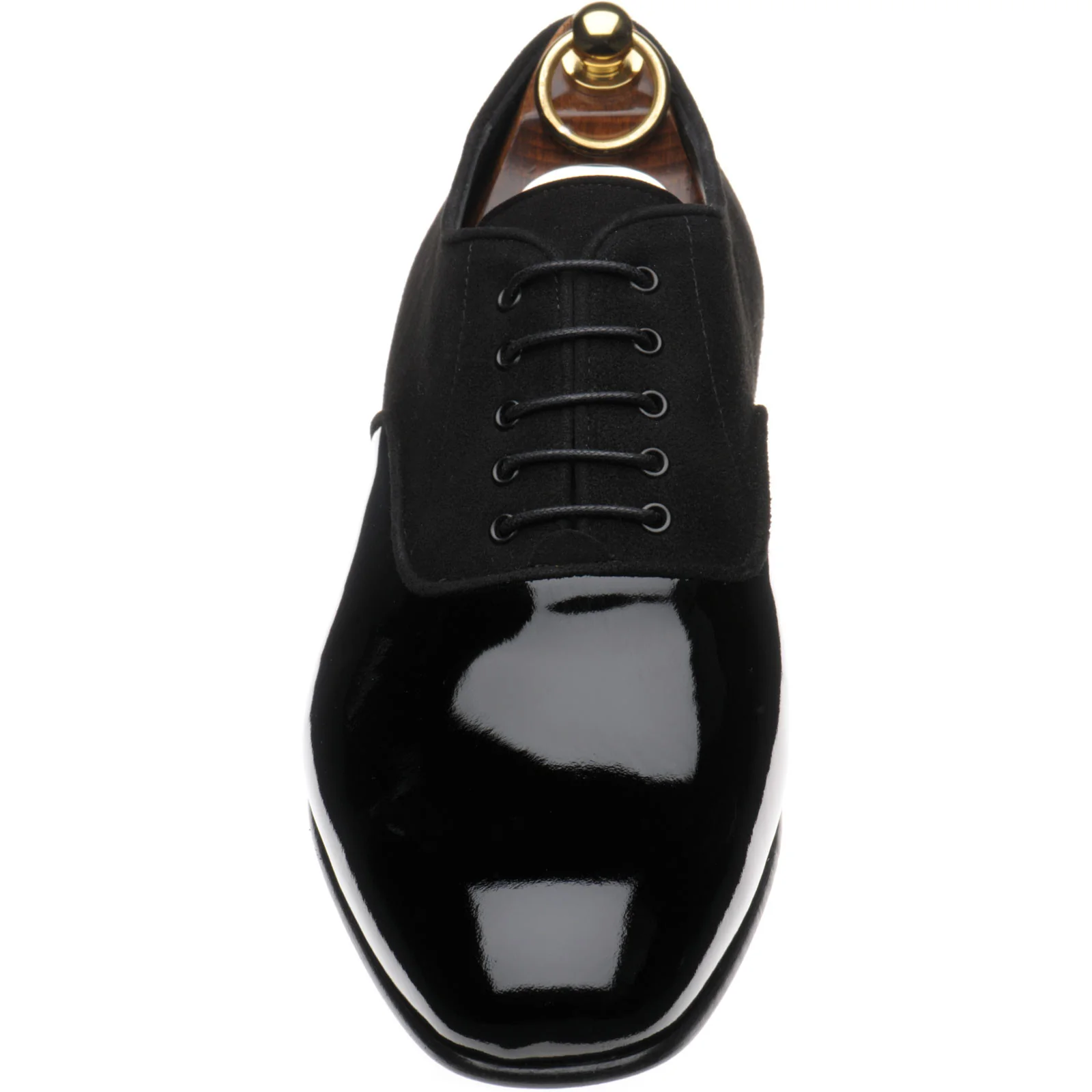 Herring Martin mens Oxfords in black patent and suede - Image 2
