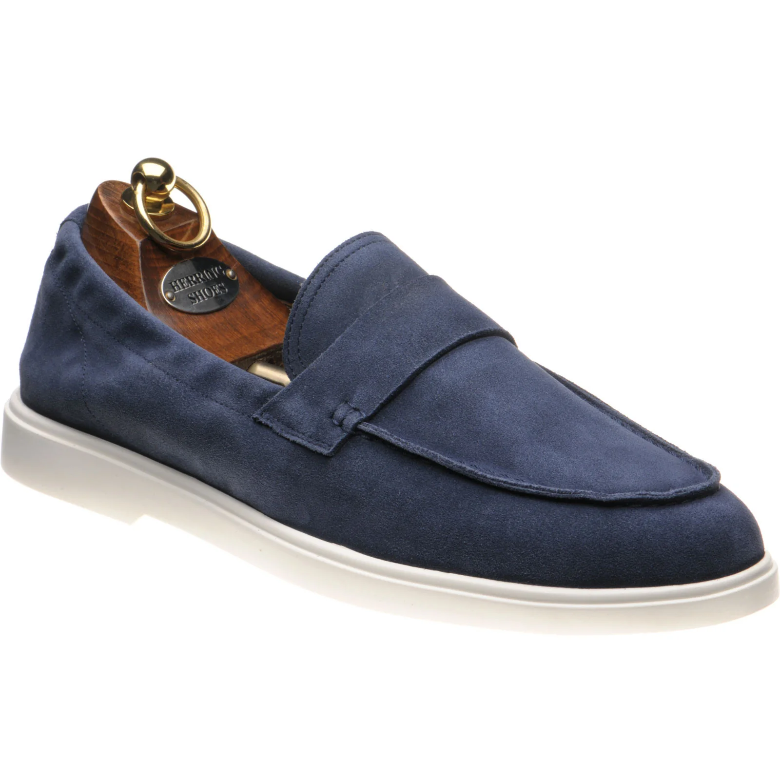 Herring Matira mens rubber-soled loafers in blue suede