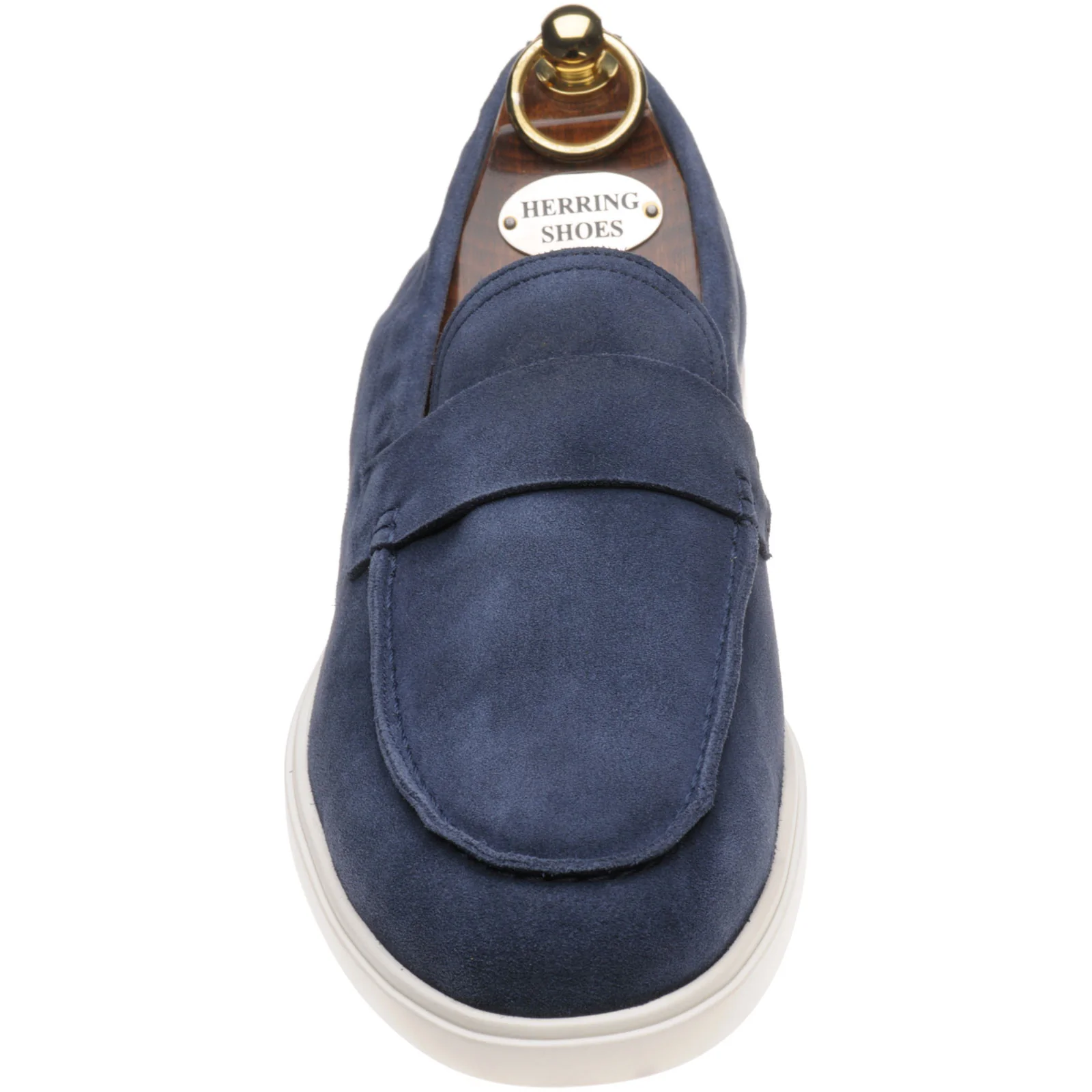 Herring Matira mens rubber-soled loafers in blue suede - Image 2