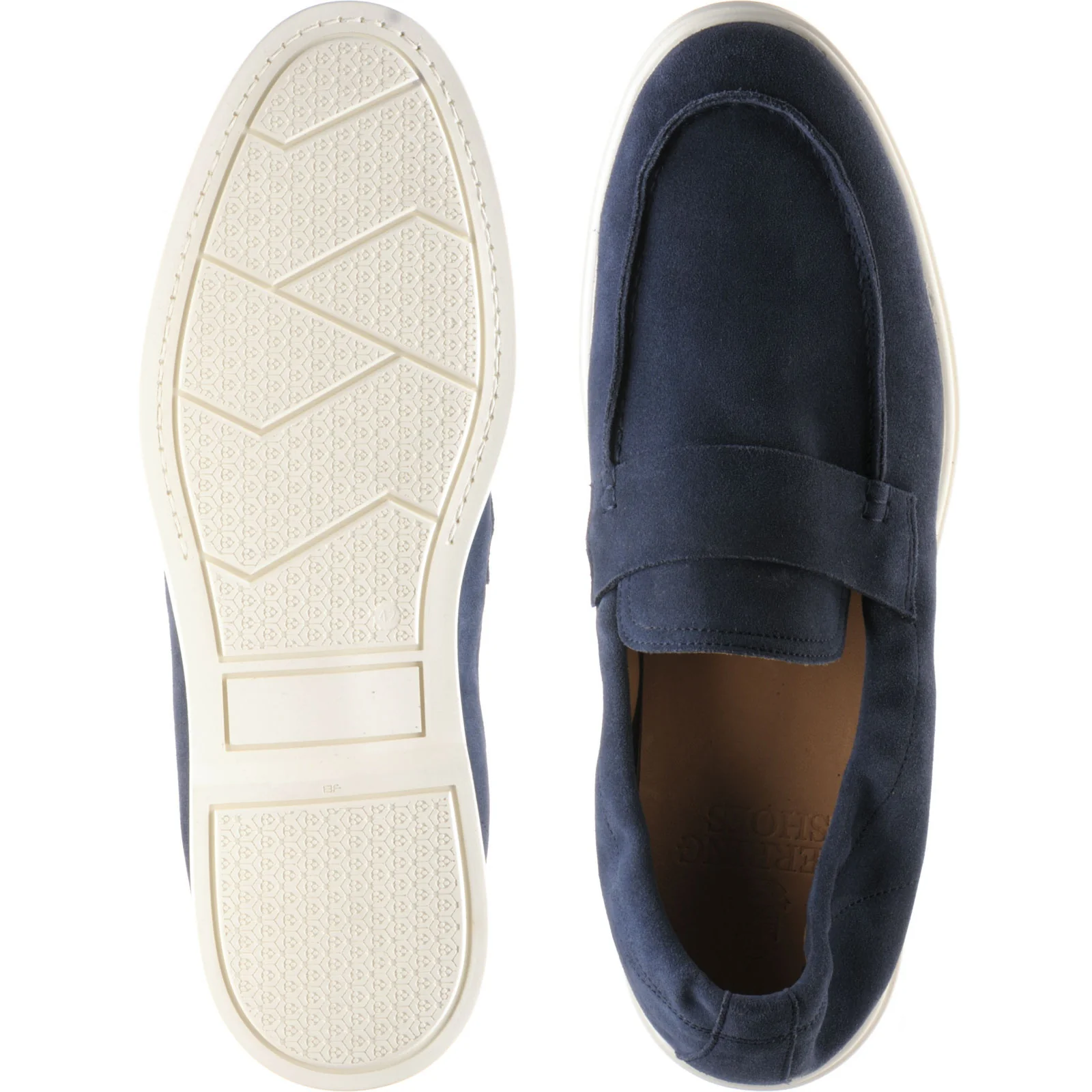 Herring Matira mens rubber-soled loafers in blue suede - Image 3