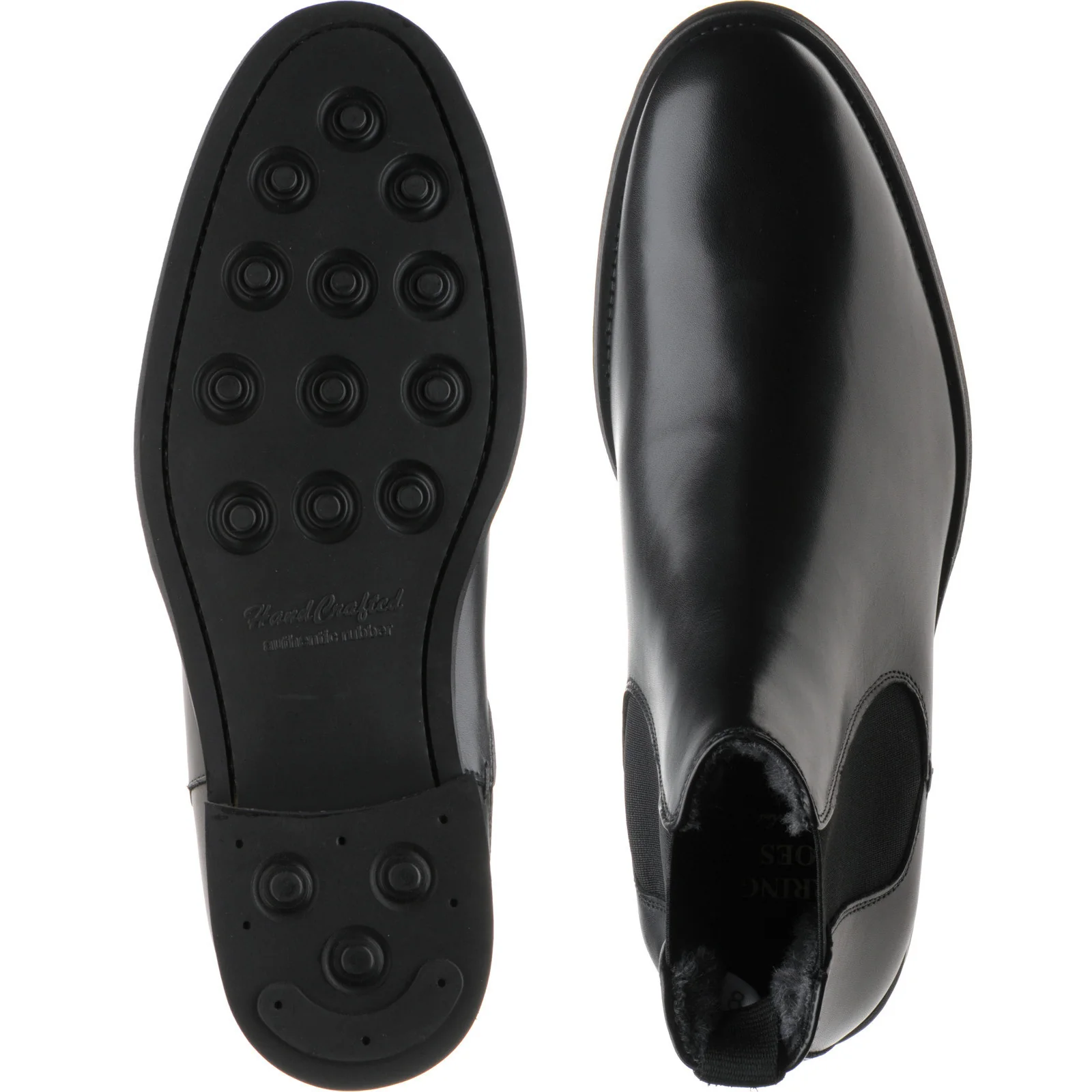 Herring Matterhorn mens rubber-soled Chelsea boots in black calf (second) - Image 3