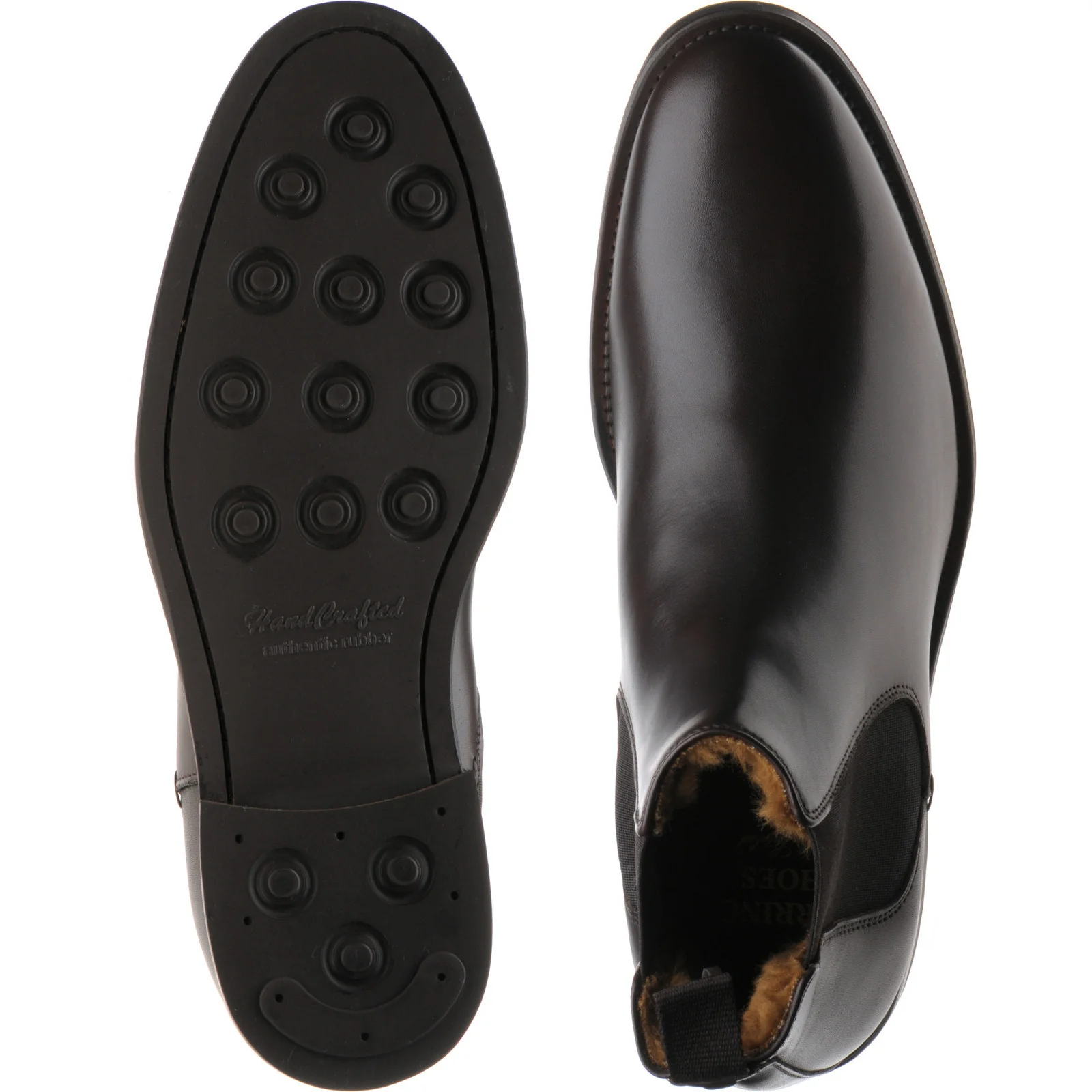 Herring Matterhorn mens rubber-soled Chelsea boots in dark brown calf (second) - Image 3