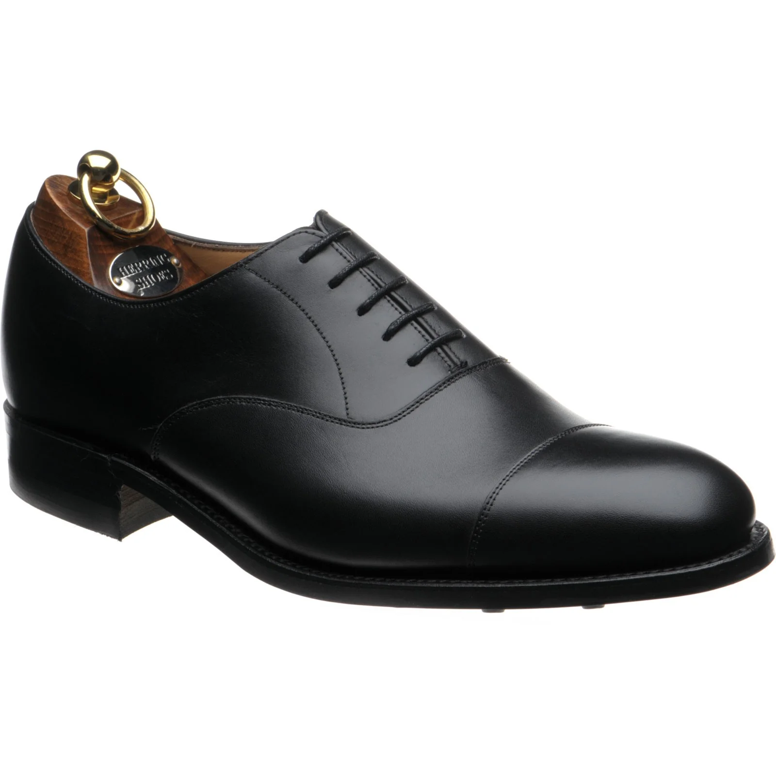 Herring Mayfair (Rubber) mens rubber-soled Oxfords in black calf