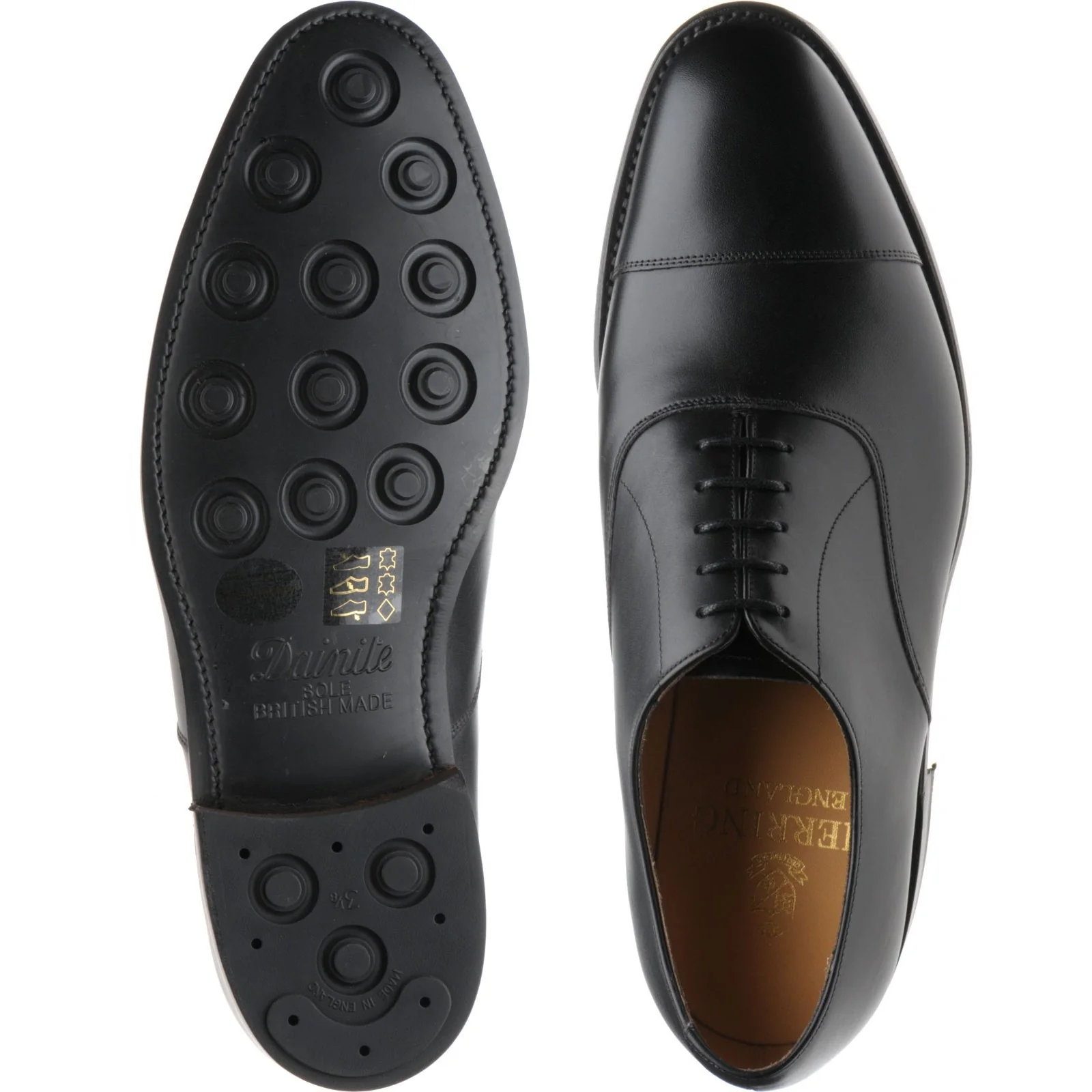 Herring Mayfair (Rubber) mens rubber-soled Oxfords in black calf - Image 3