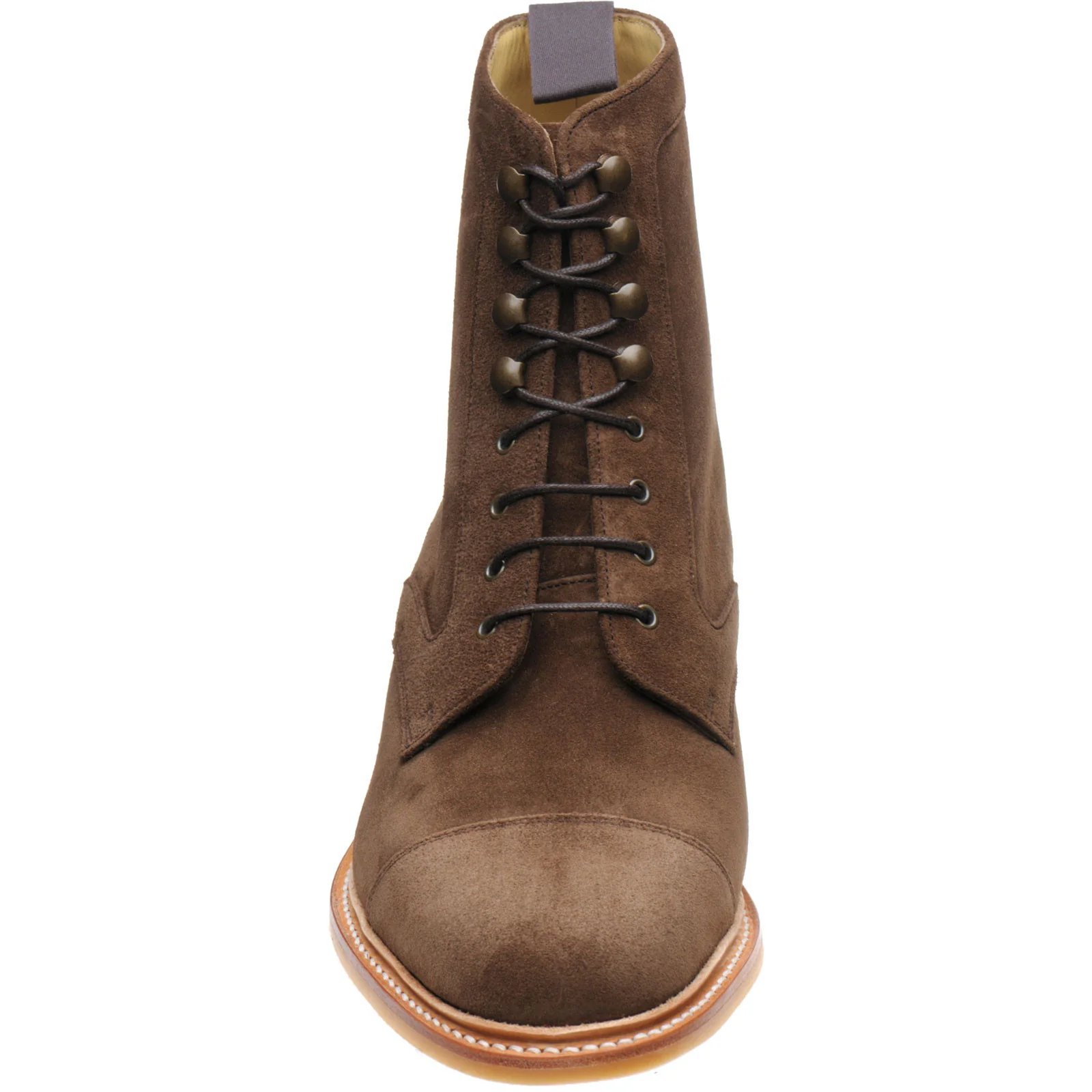 Herring Melksham mens rubber-soled boots in castagnia suede - Image 2