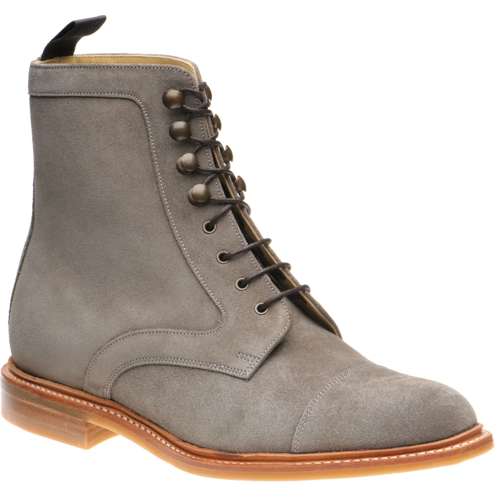 Herring Melksham mens rubber-soled boots in taupe suede
