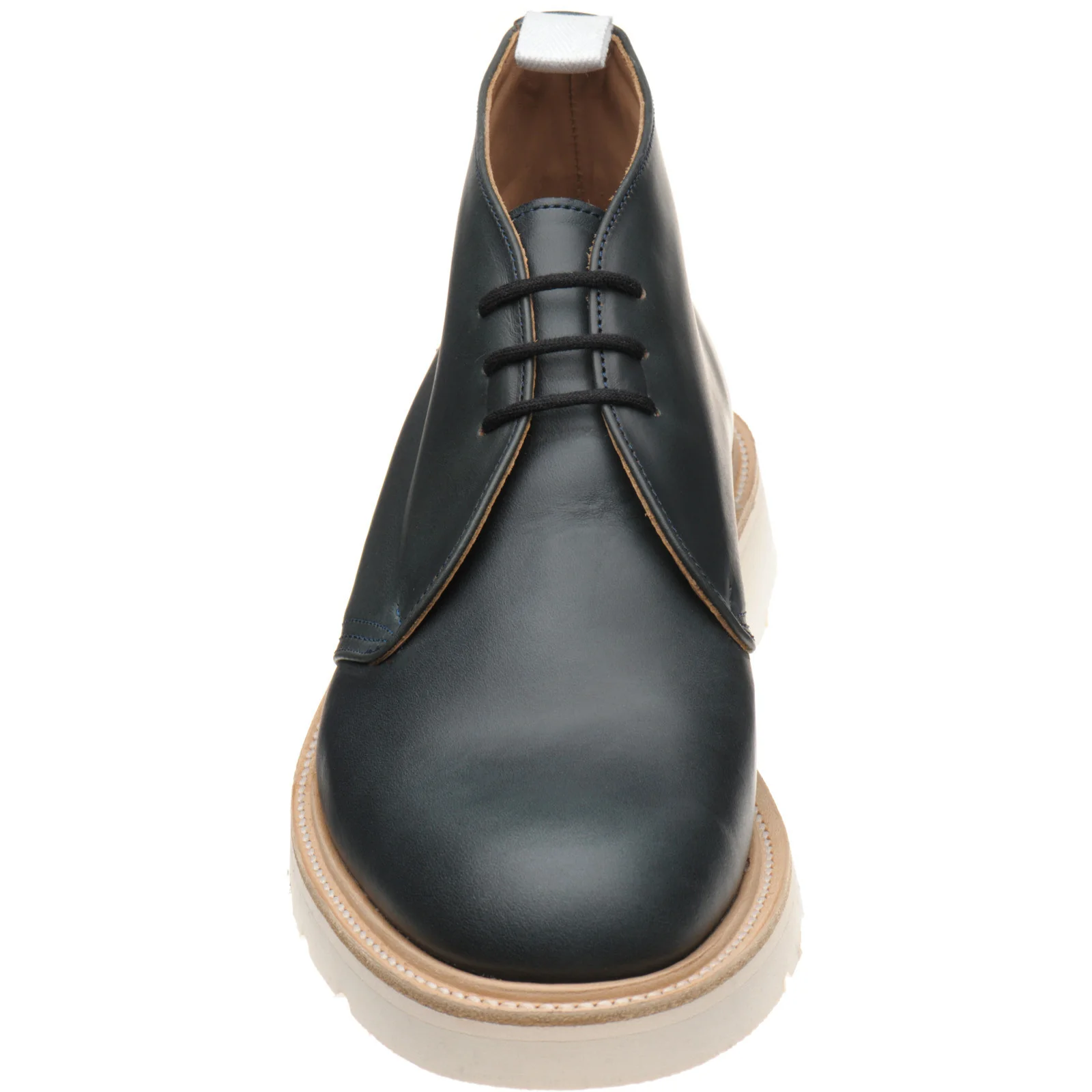 Herring Mike Horween mens rubber-soled Chukka boots in navy chromexcel - Image 2