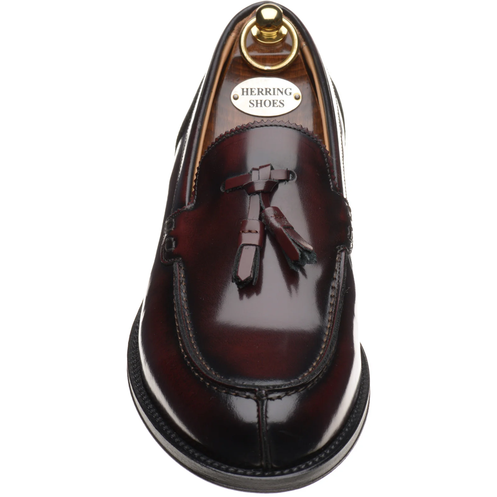 Herring Milano mens hybrid-soled tasselled loafers in burgundy polished - Image 2