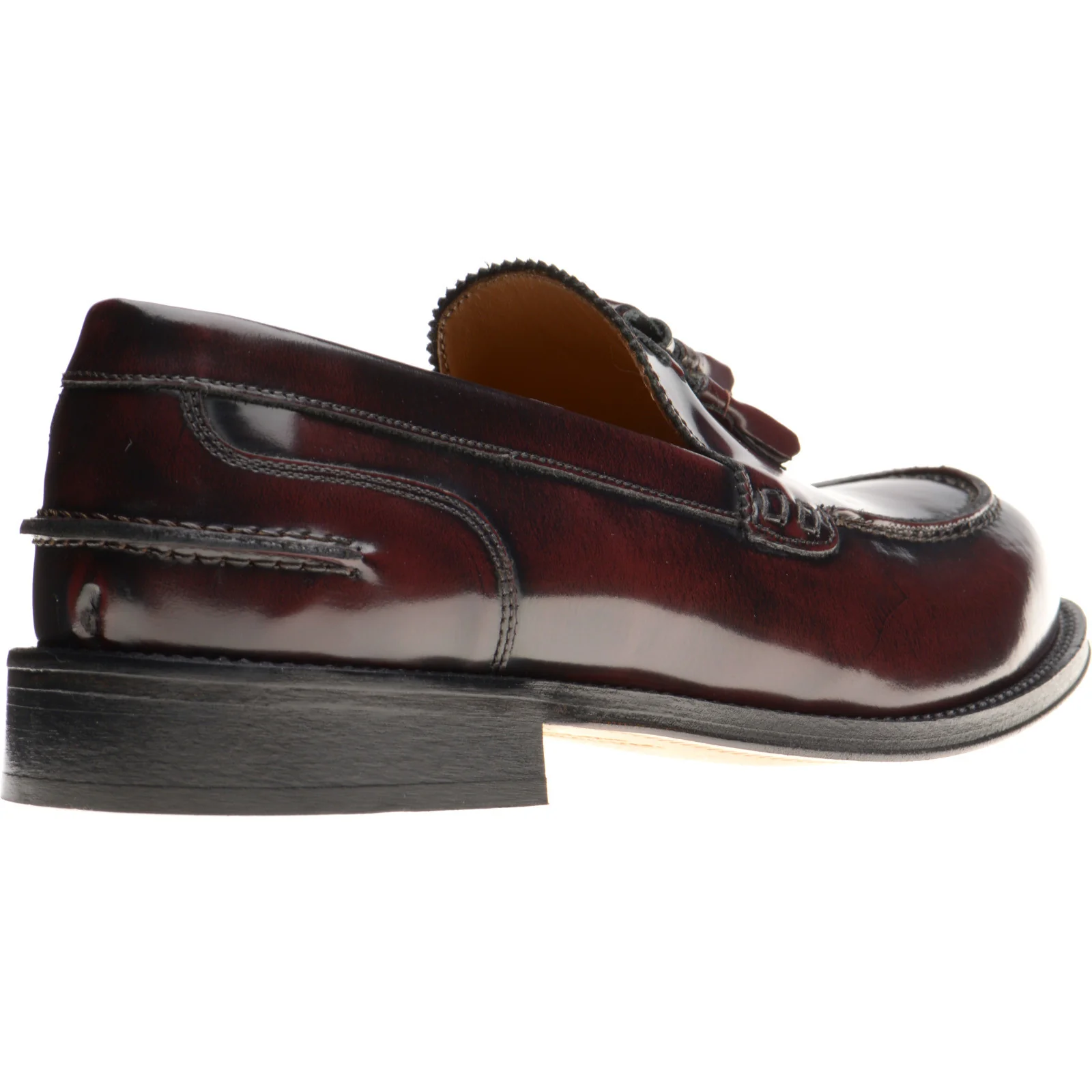 Herring Milano mens hybrid-soled tasselled loafers in burgundy polished - Image 4