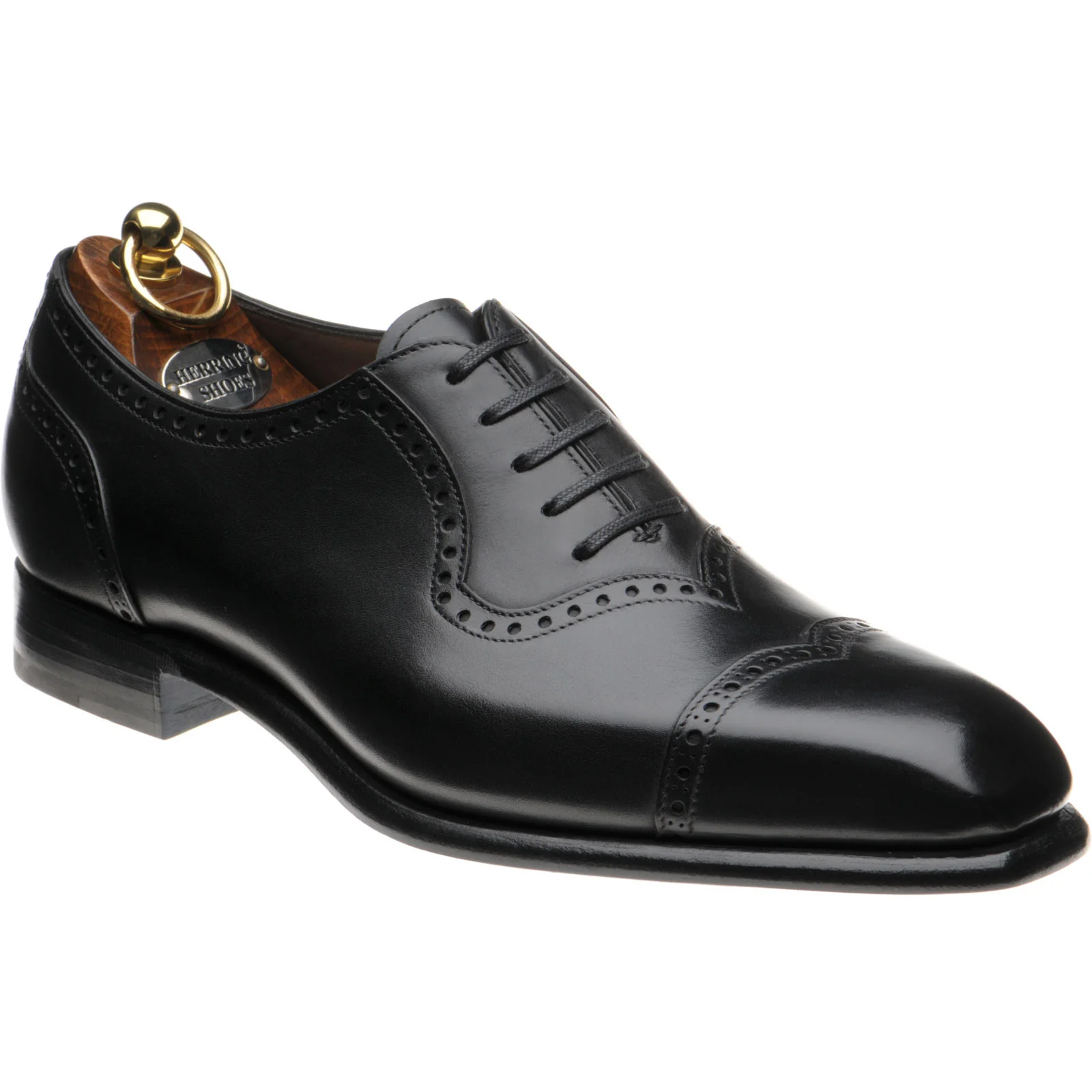 Herring Millbank mens brogues in black calf (second)